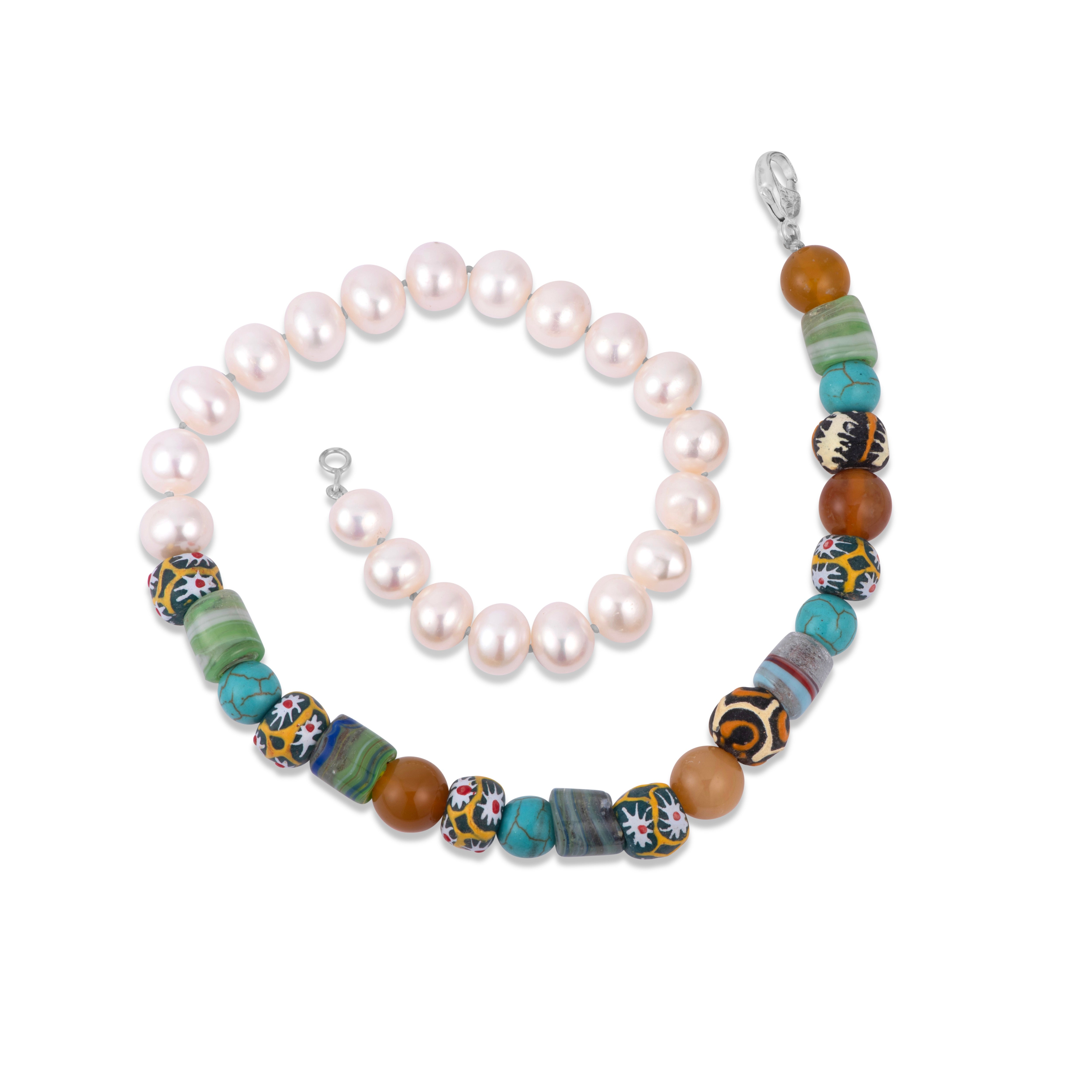 Pearl & Murano Beaded Necklace