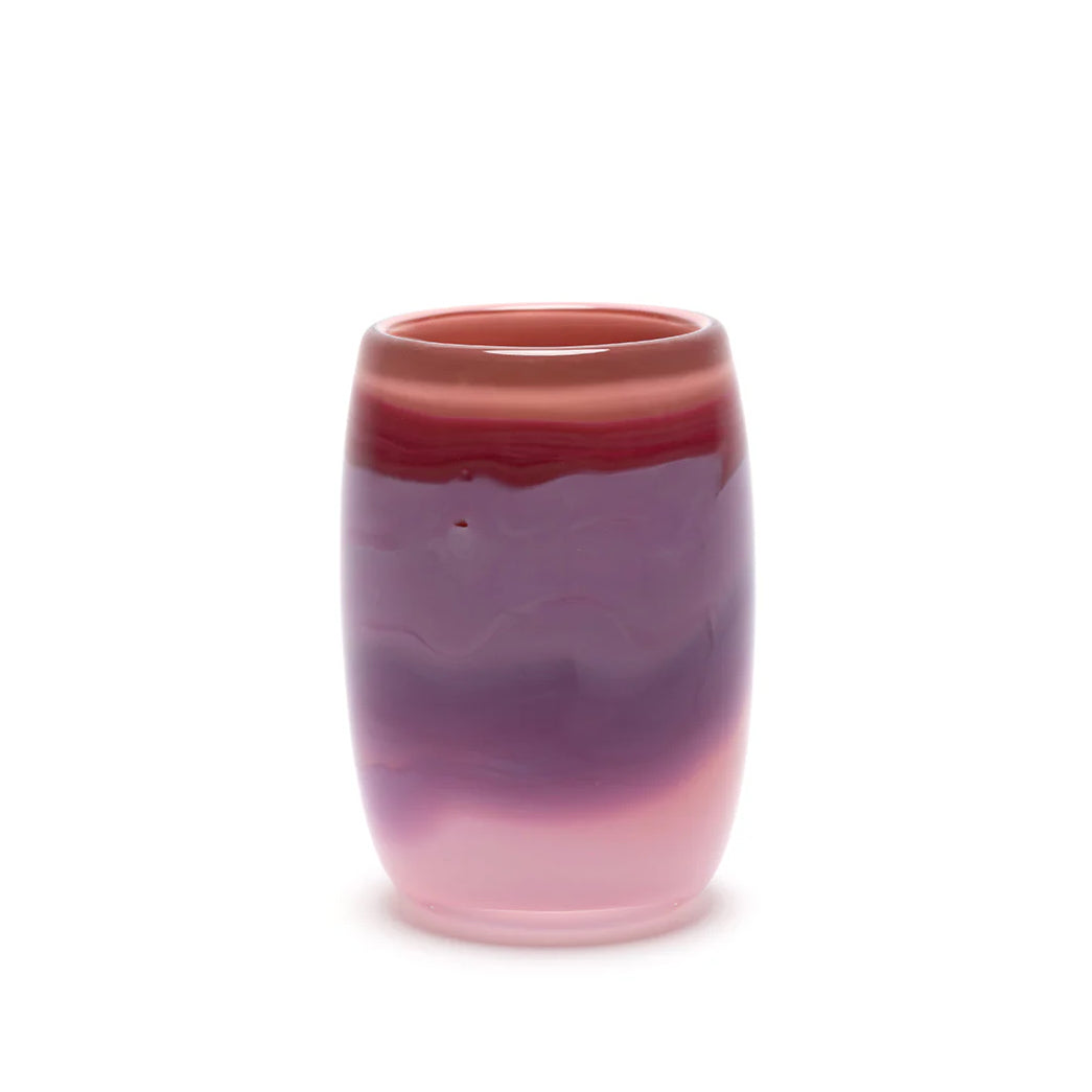 Pink, rose lavender hand blown glass vase by Paul Arnhold Tiny Gods