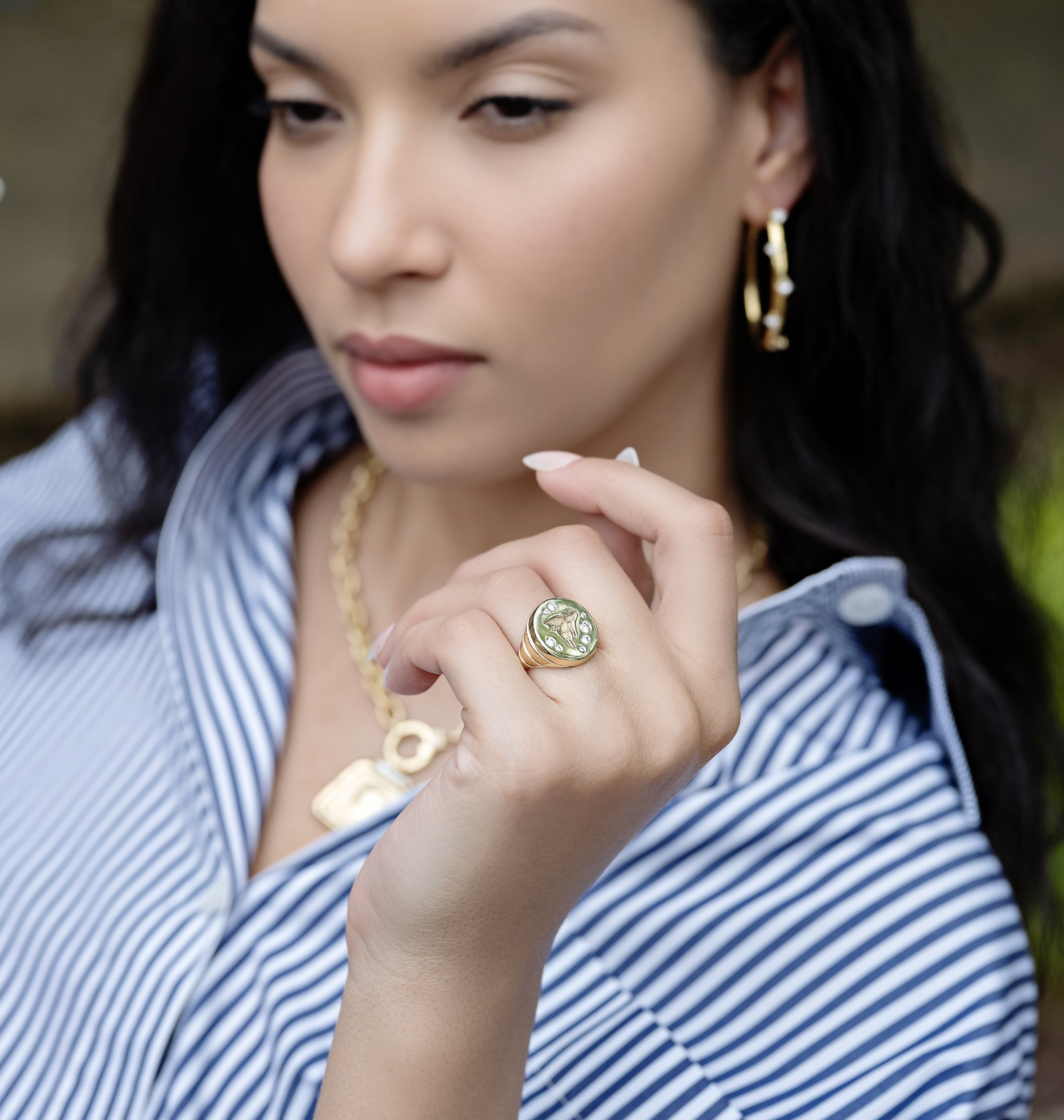 Flying Pig Diamond Fantasy Ring