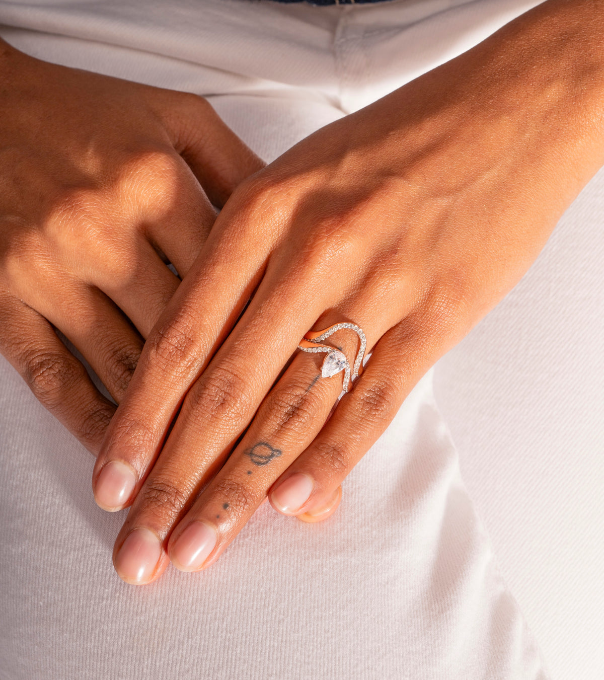 18k rose gold diamond aura ring by Marie Mas Tiny Gods