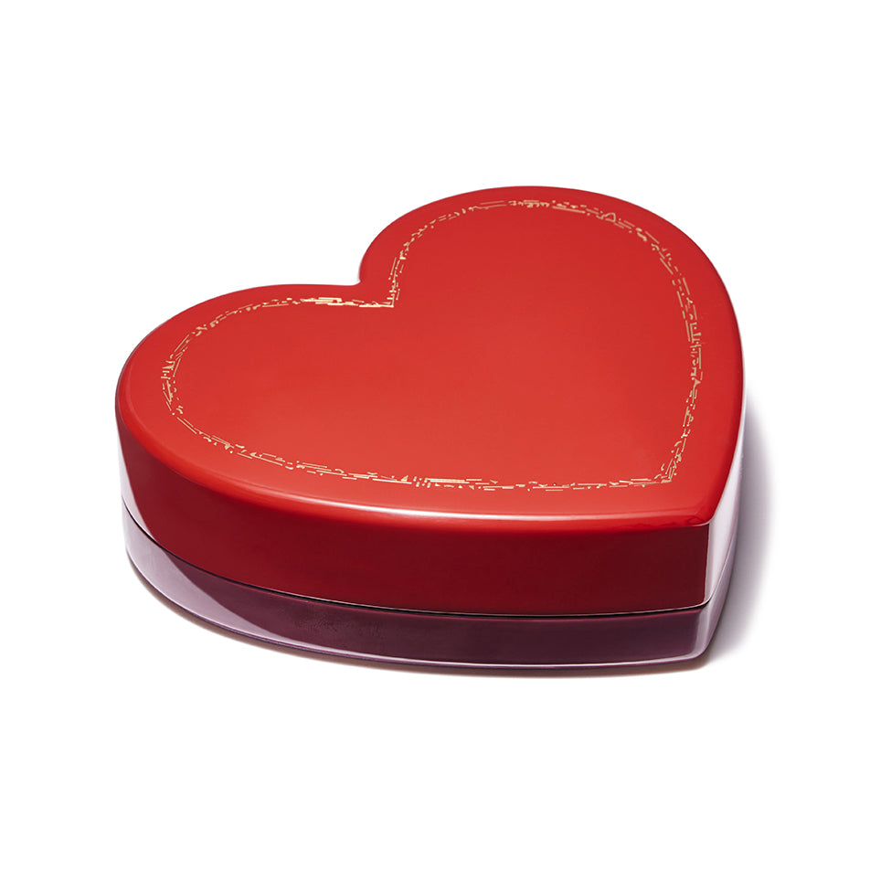 Royal red and purple Love is all lacquer wood jewelry box with gold inlay detail by Trove Tiny Gods