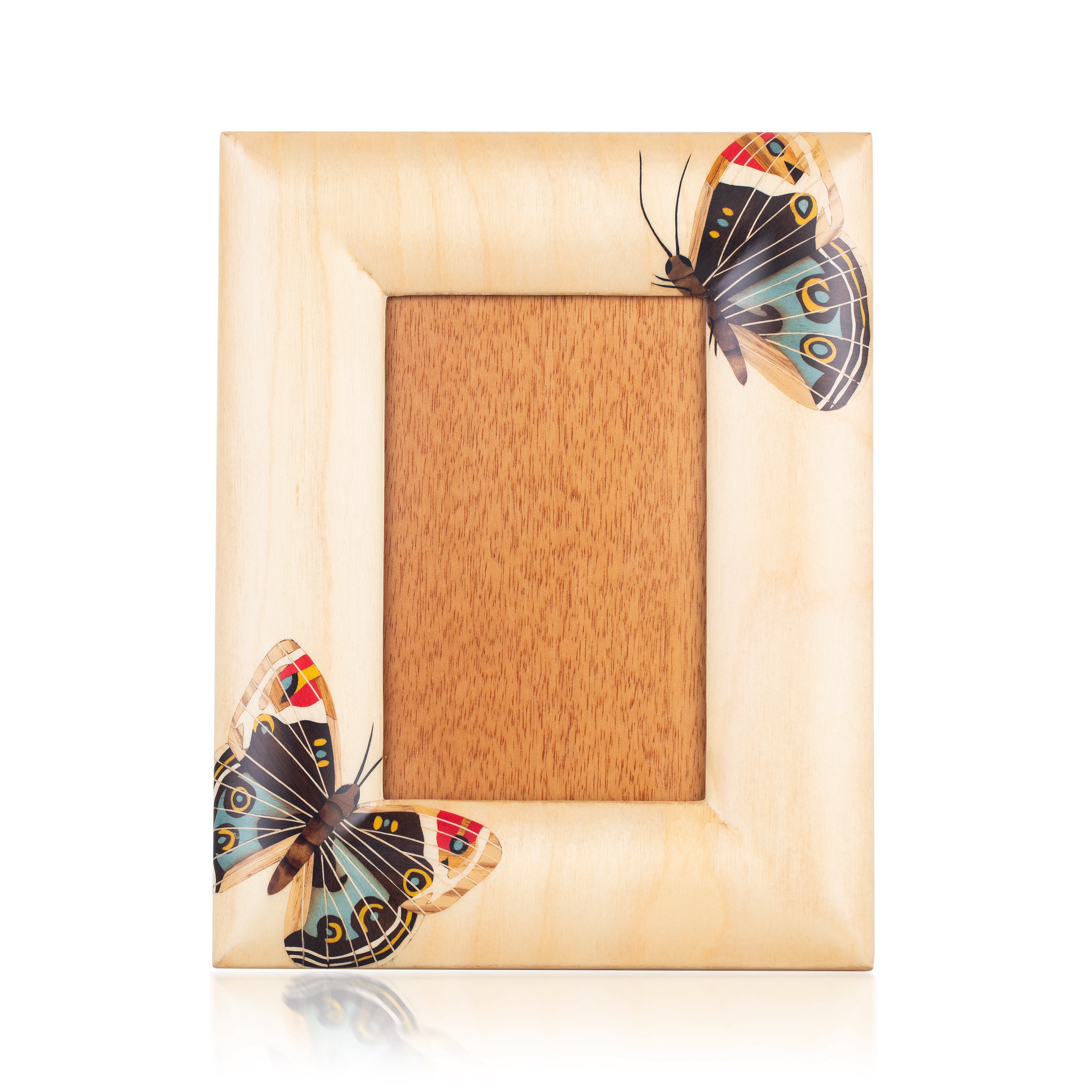 Silvia Furmanovich home collection butterfly print marquetry wood cream natural wood picture frame Tiny Gods