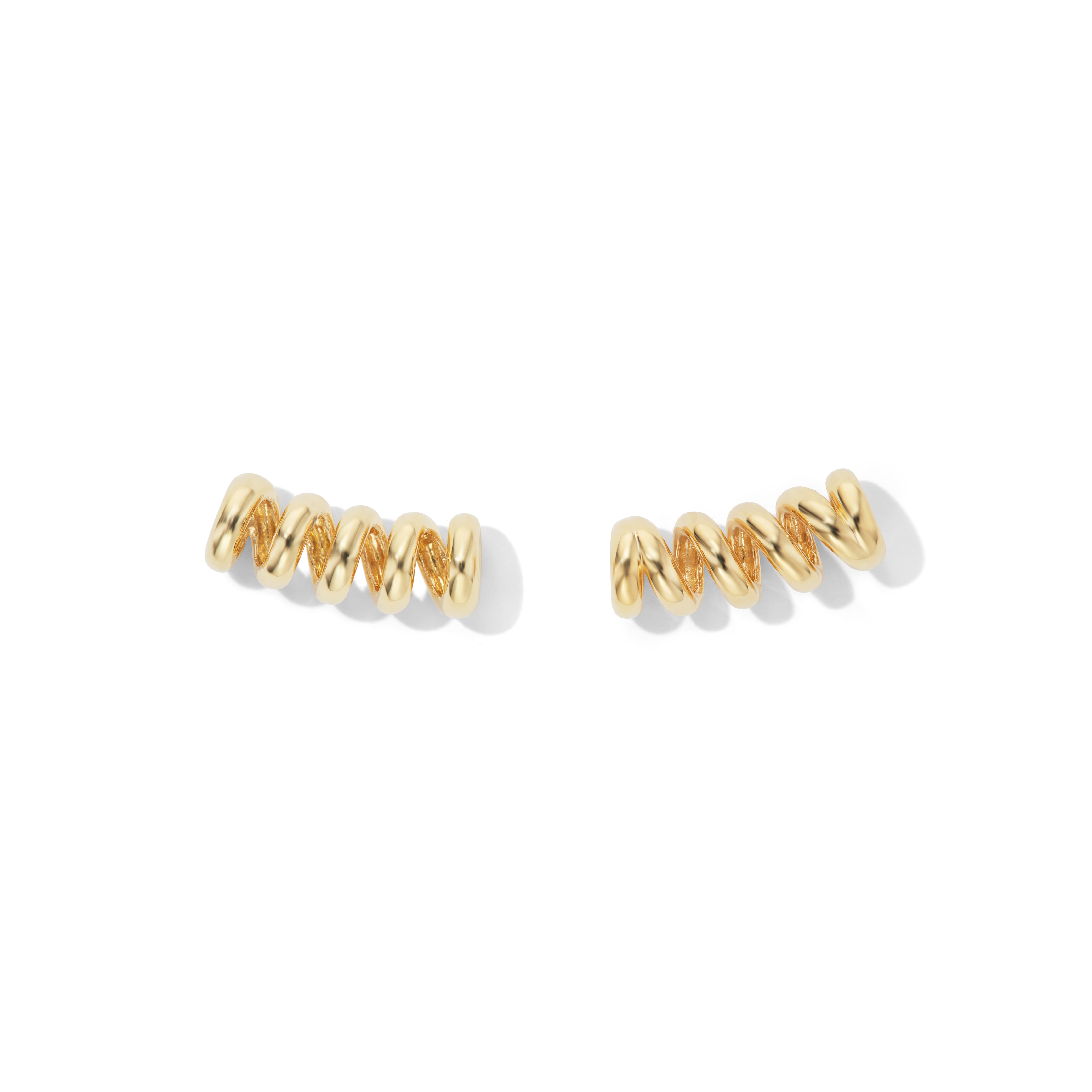 18k recycled yellow gold slinkee bumper pendant charm by Boochier Tiny Gods