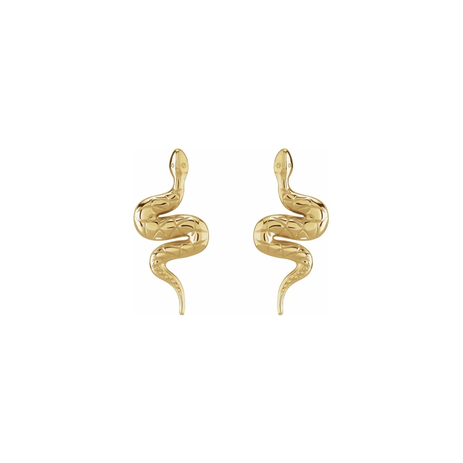 14k yellow gold snake stud earrings Tiny Gods