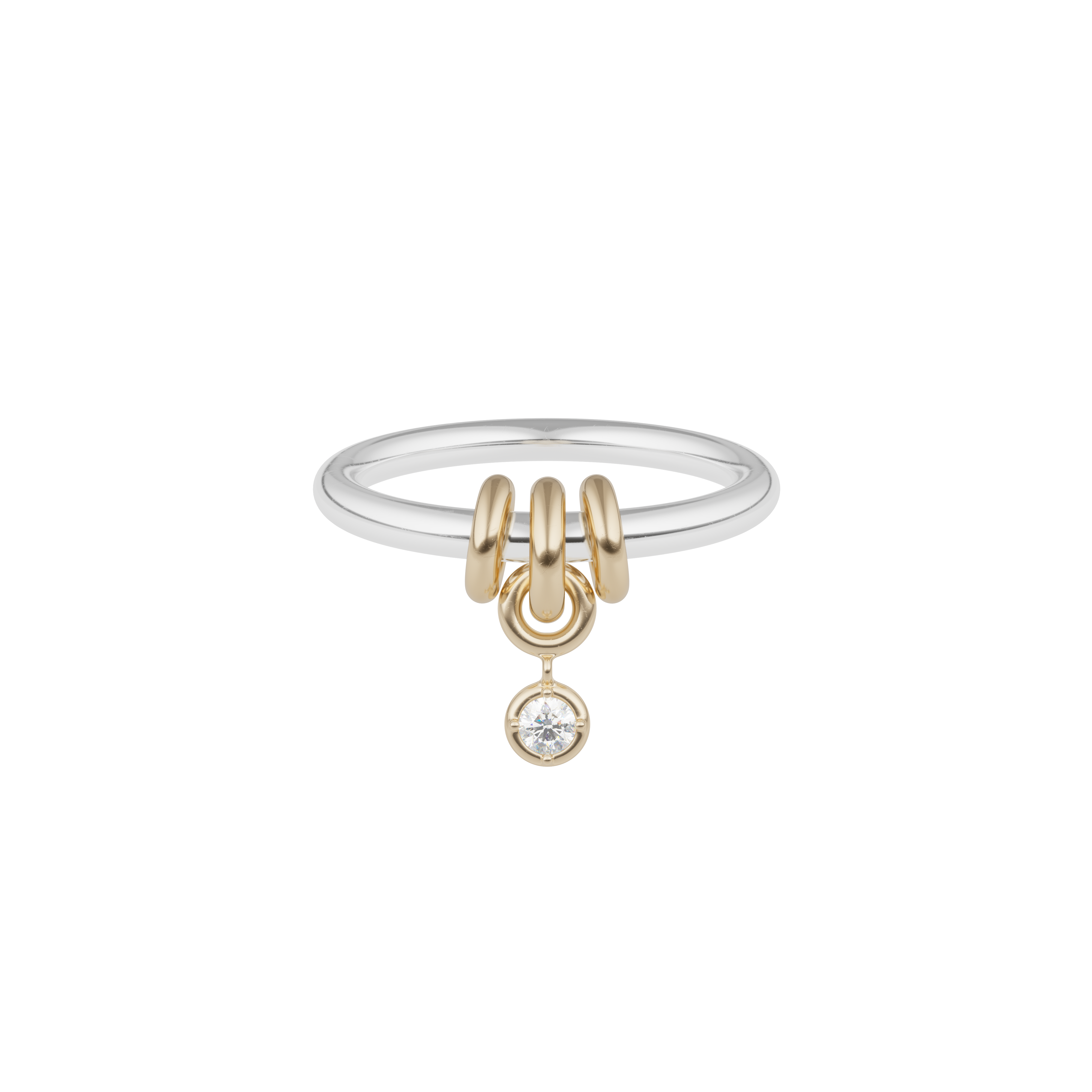 Sterling silver and yellow gold diamond Pia SG ring by Spinelli Kilcollin and Tiny Gods