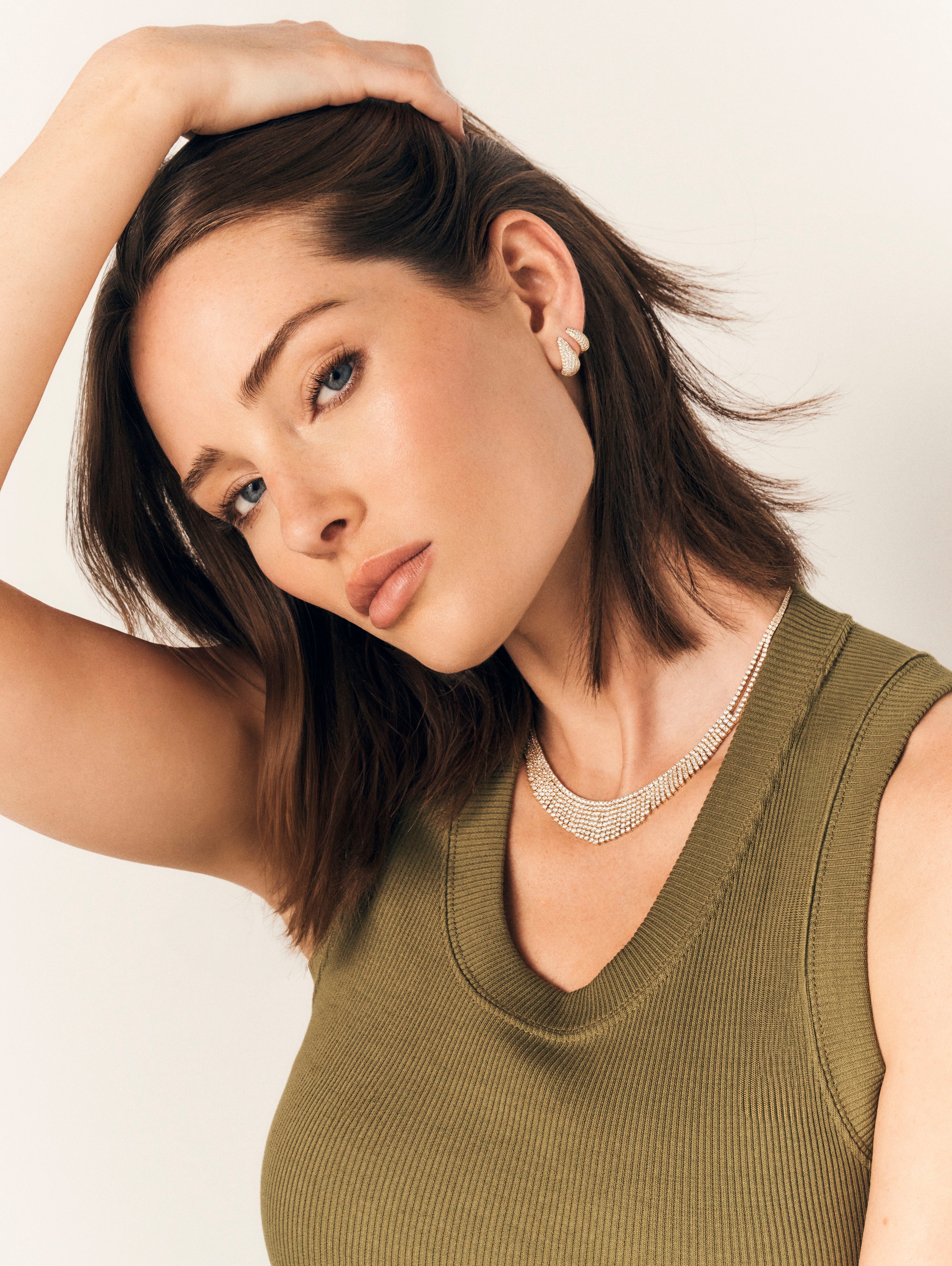 Mesh Selene Necklace with Diamonds