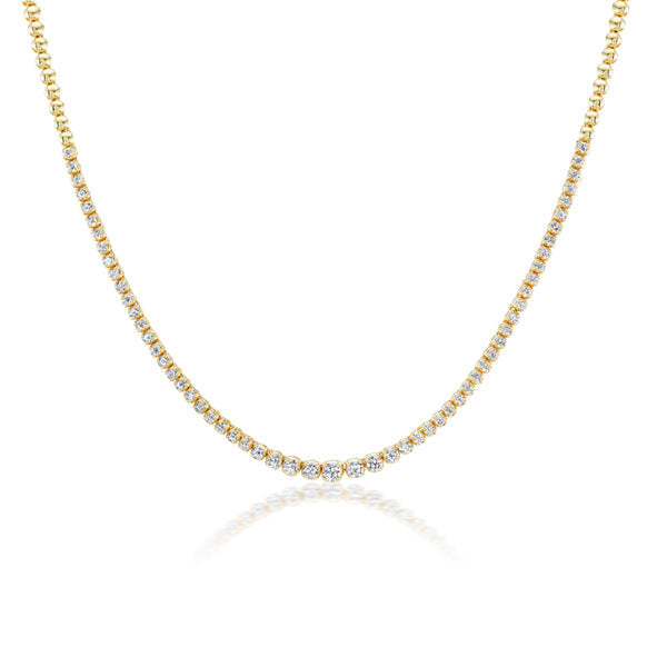 tiny gods necklace diamonds riviera 14k yellow gold
