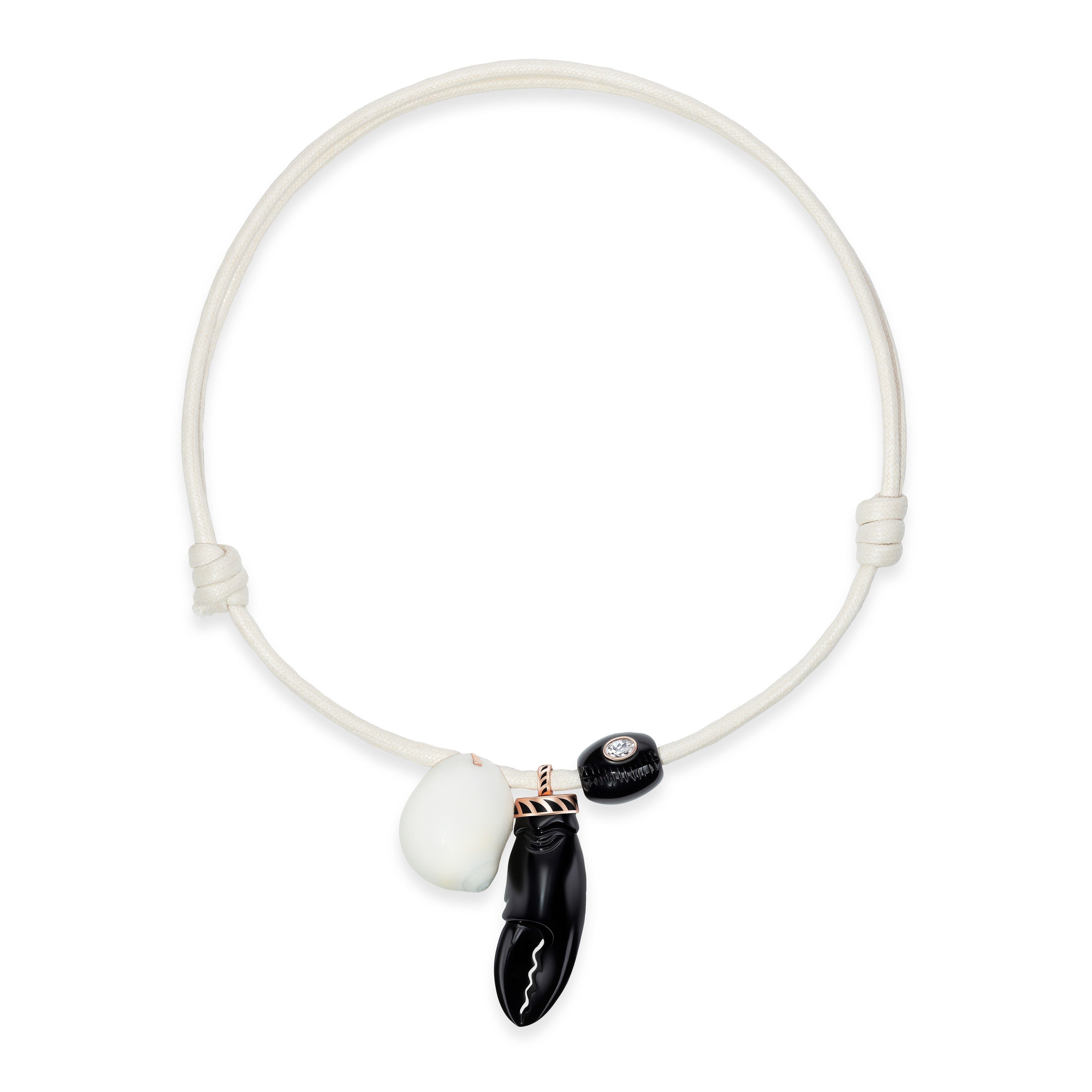 Styled Black & White Dezso Lobster Claw Necklace