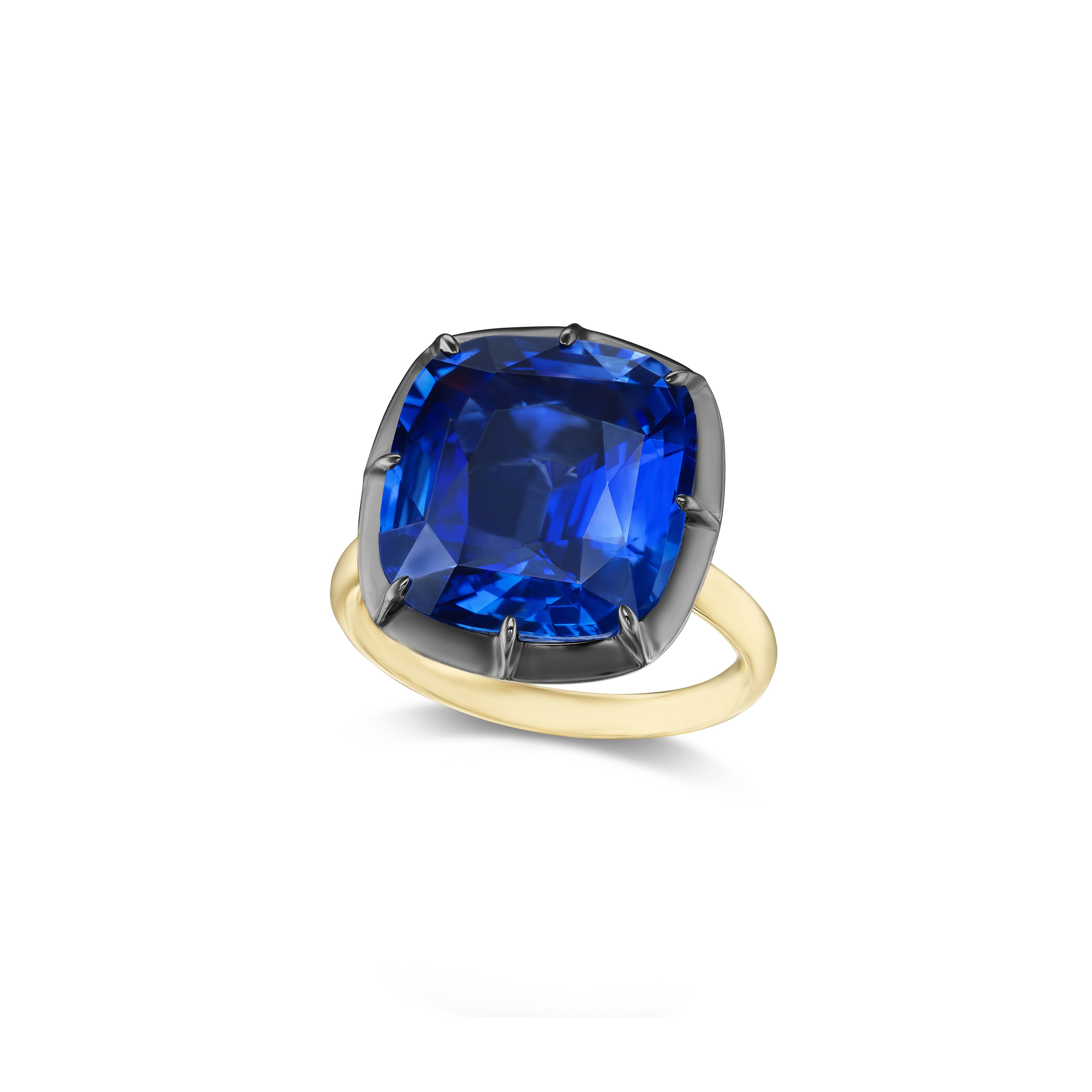 12.35ct Blue Sapphire Regency Ring