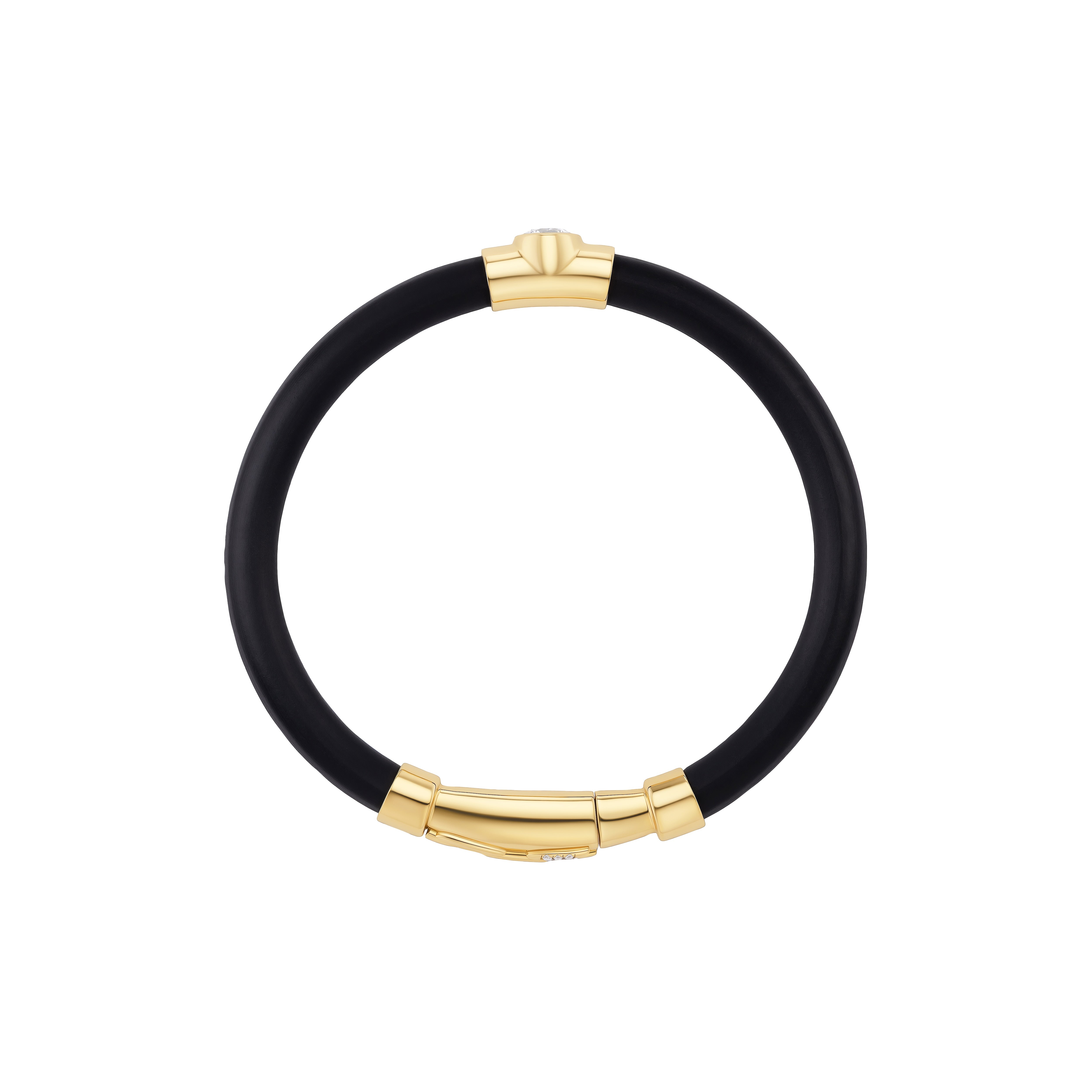 18k yellow gold and diamond Carbon Bracelet bracelet rubber flexible by uniform object Tiny Gods