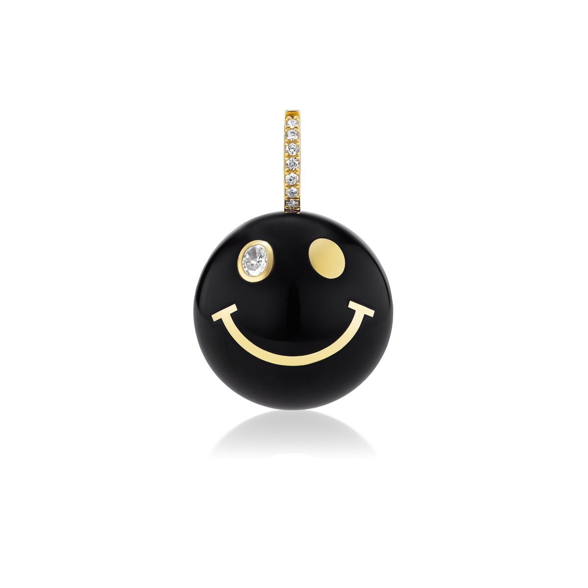 Large Onyx Happy Face Pendant
