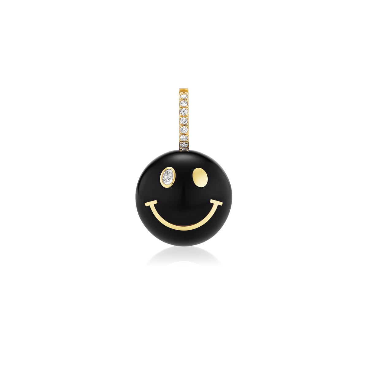 Medium Onyx Happy Face Pendant