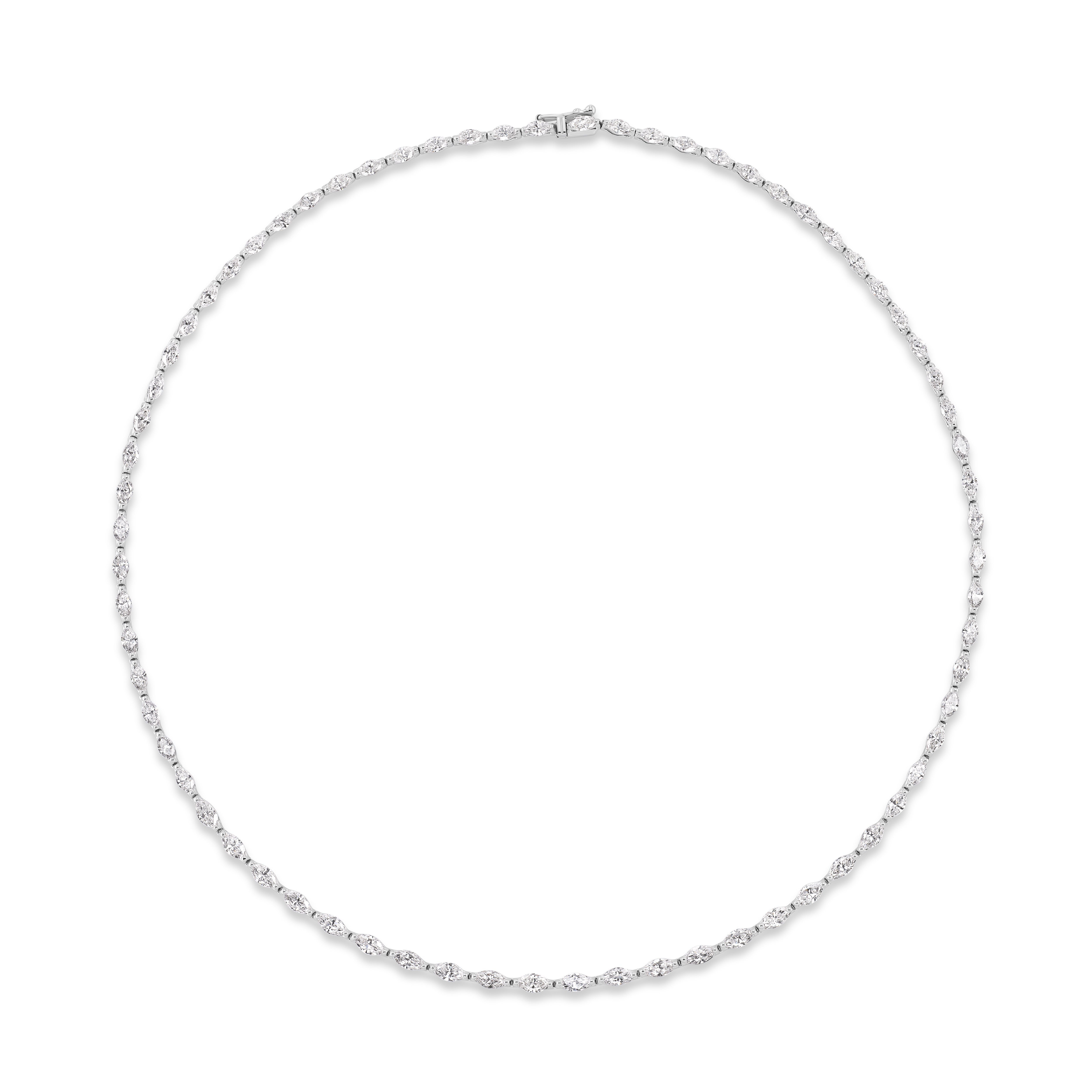 18k white gold 8 ct marquise diamond tennis necklace Tiny Gods