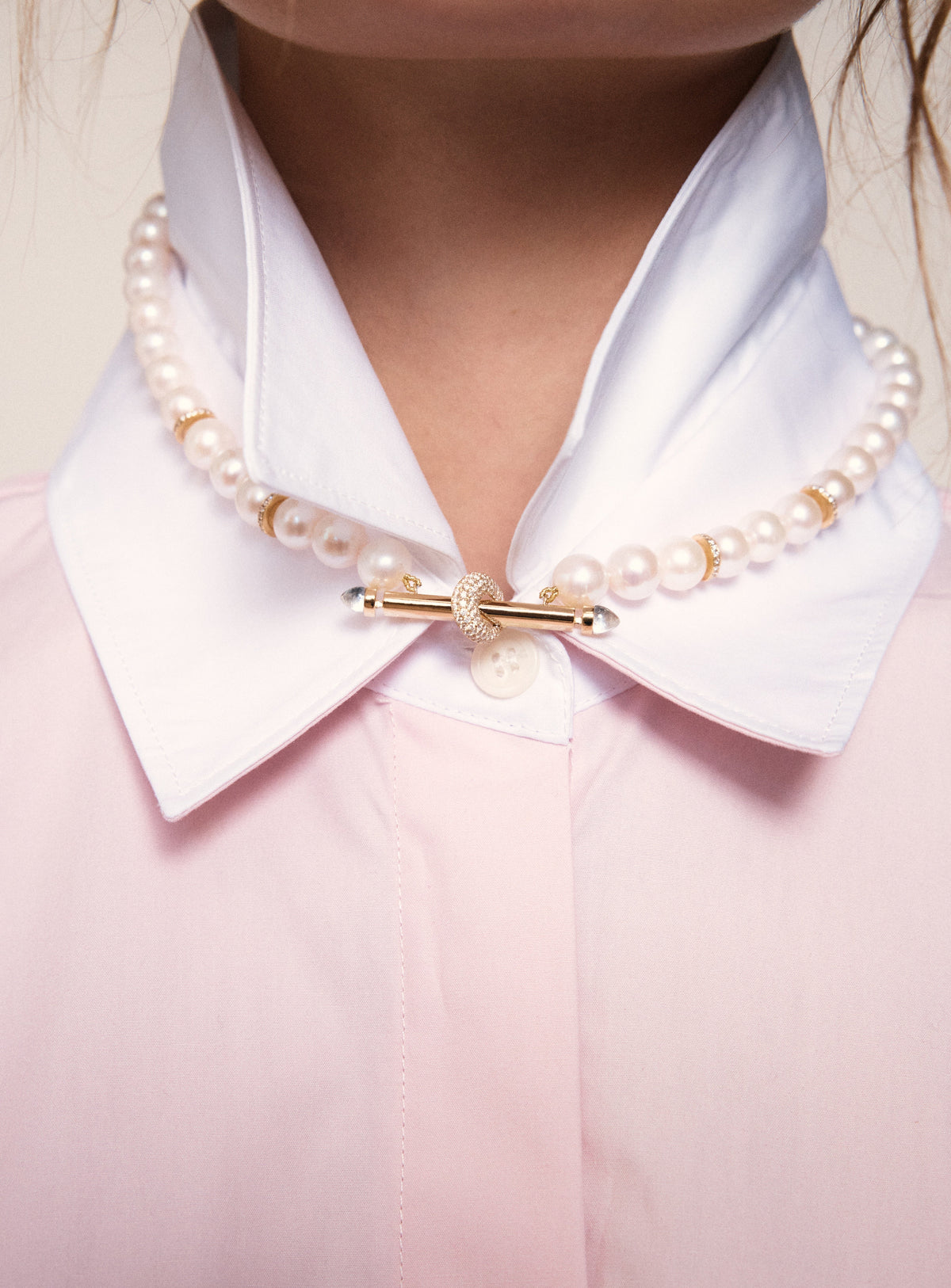 18k yellow gold pearl beaded chakra necklace by Ananya