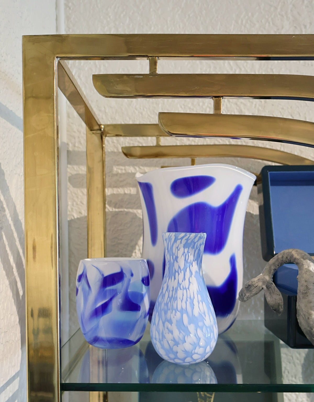 white vase royal sky light blue swirls Paul Arnold tiny gods