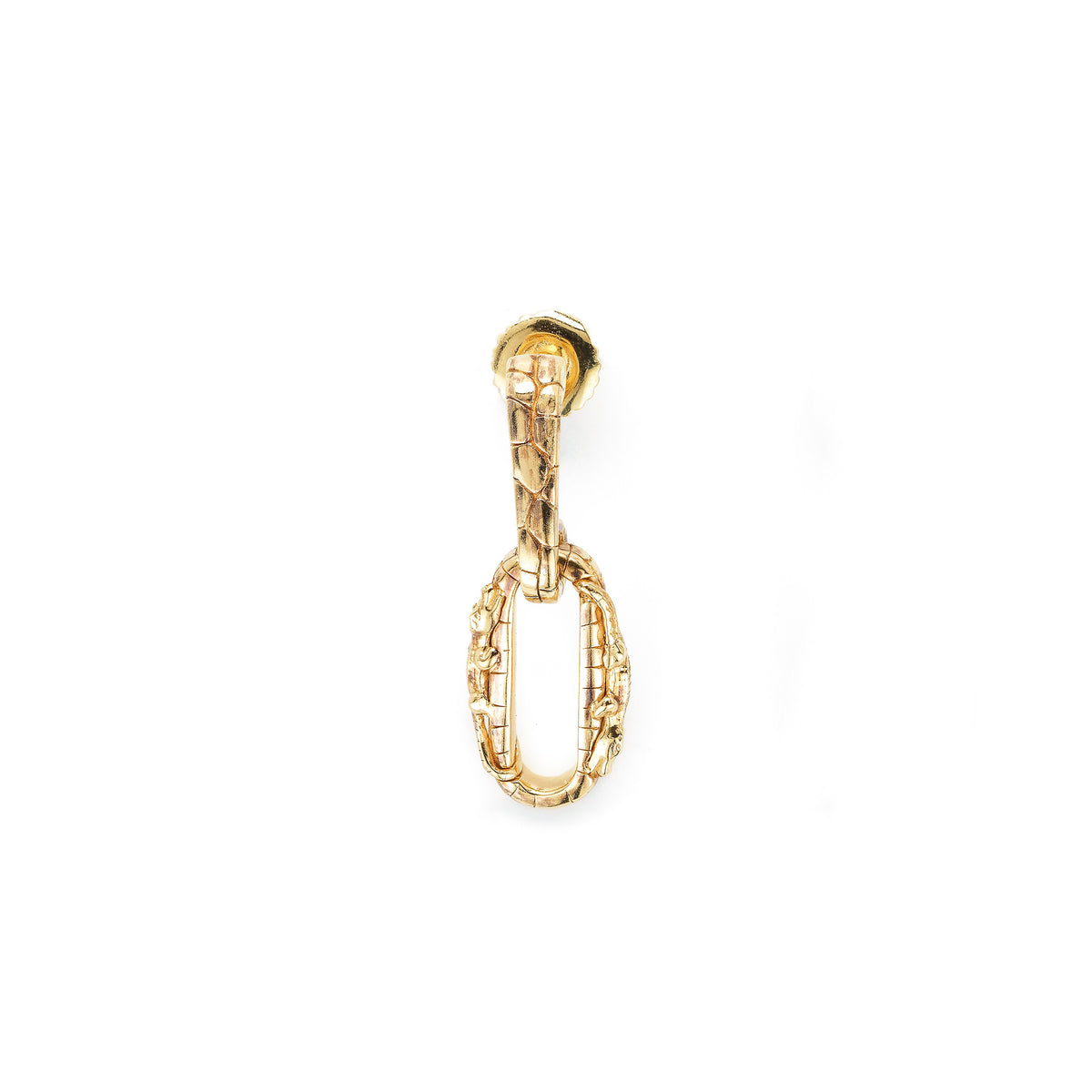 18k yellow gold alligator hoop earring bestiary collection by Bibi van der Velden Tiny Gods