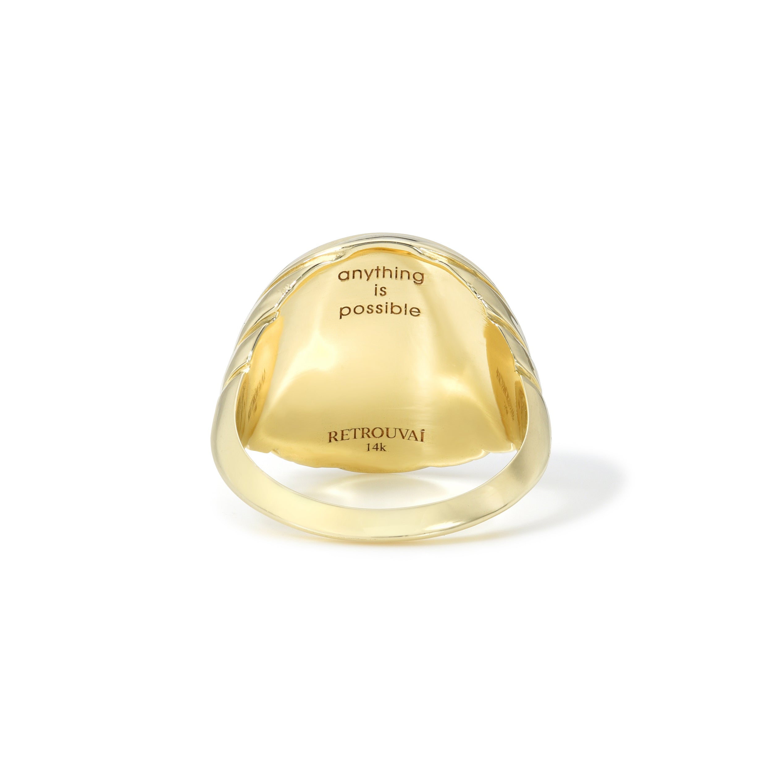 14k yellow gold diamond flying pig anything is possible fantasy ring by retrouvai Signet Tiny Gods