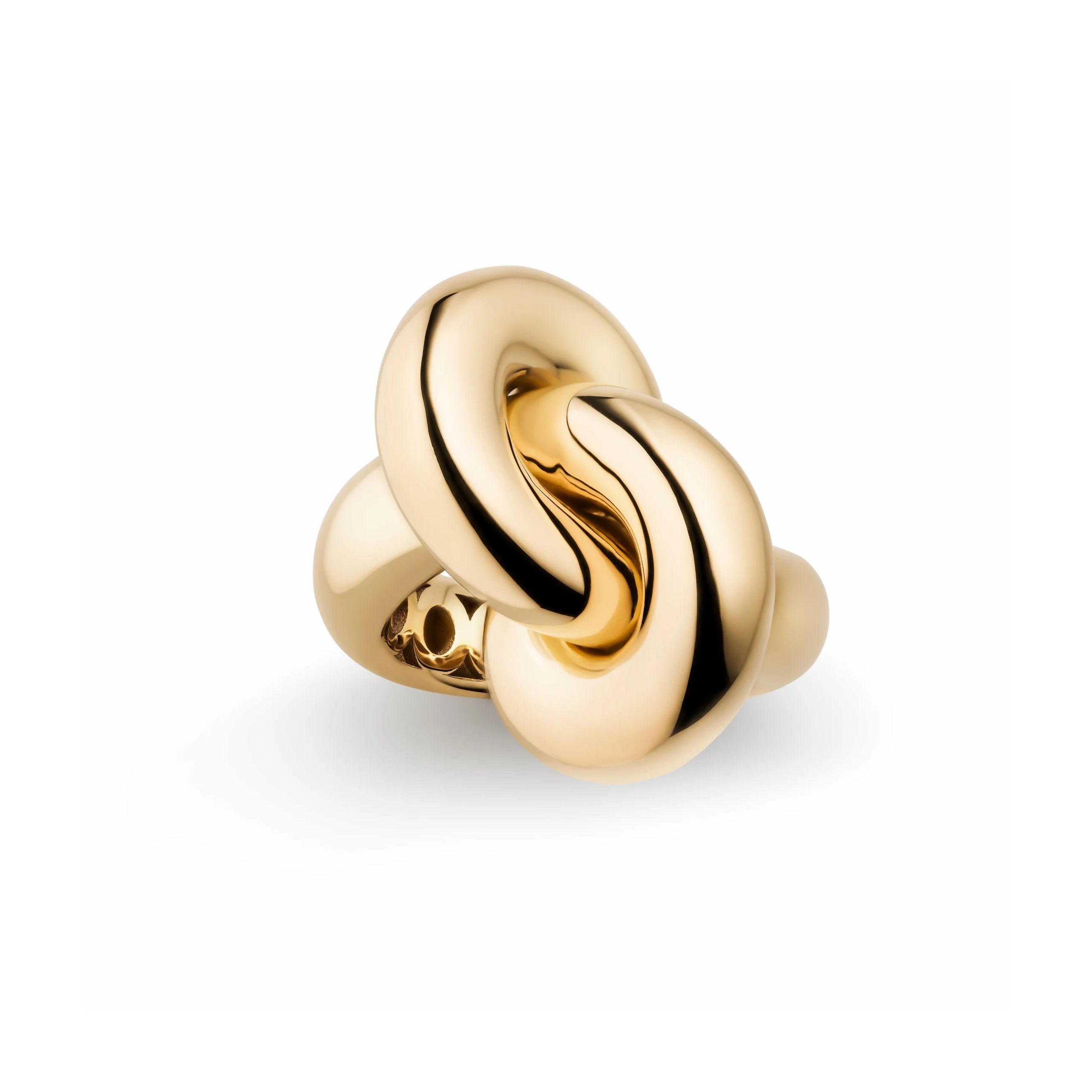 18k yellow gold hollow big legacy knot ring tied ring by Engelbert Tiny Gods