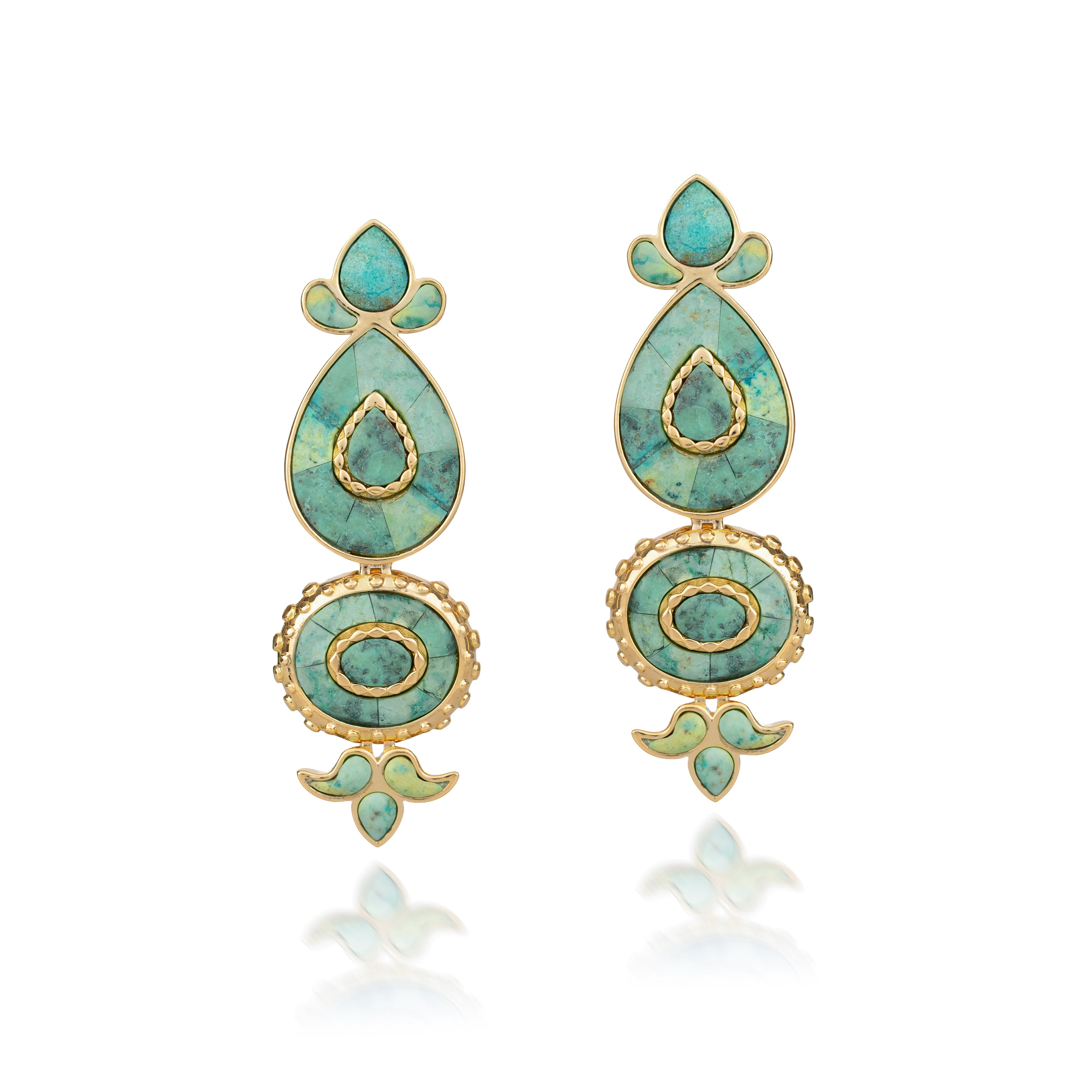 18k yellow gold blue chyrsocolla diamond earring silvia furmanovich tiny gods