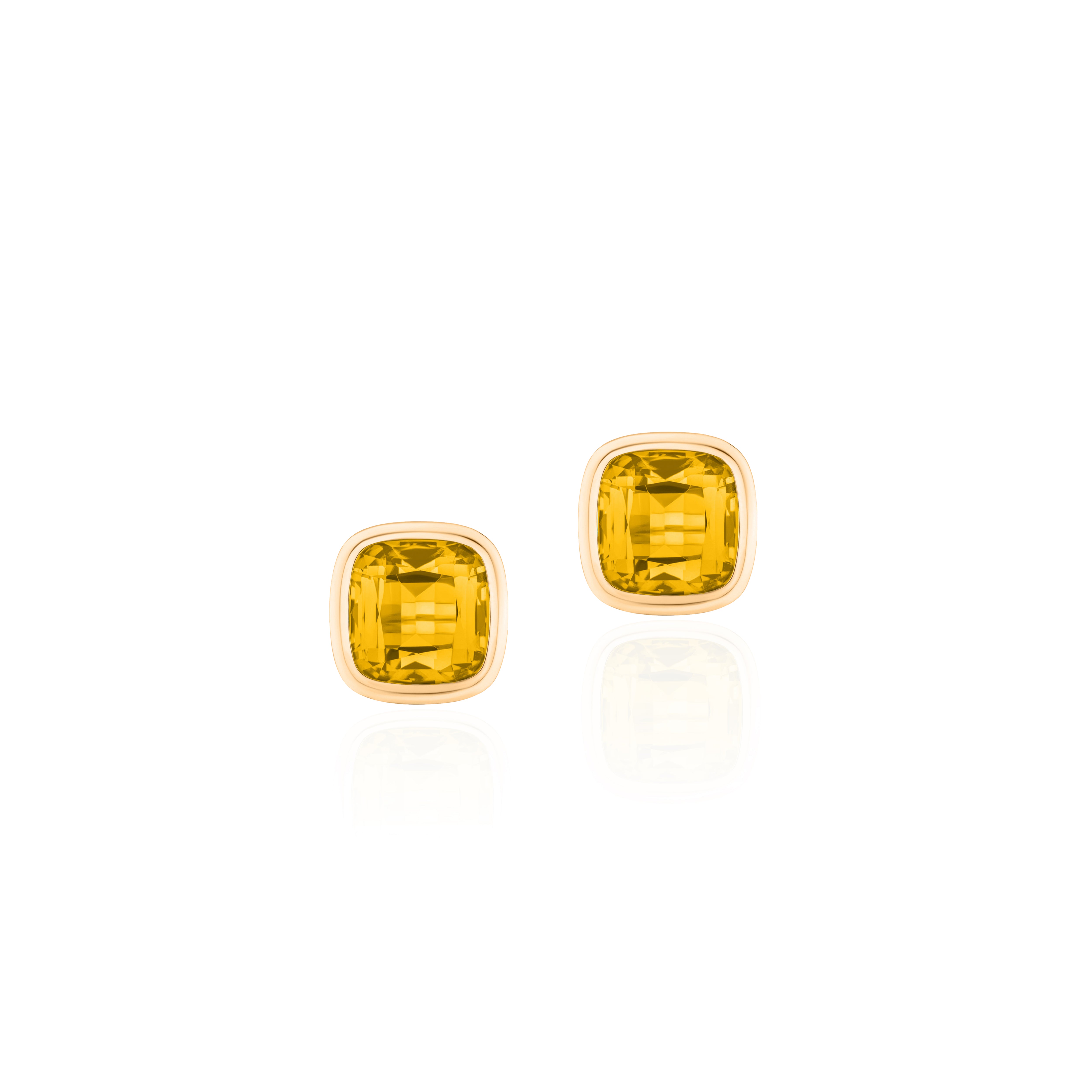 18k yellow gold citrine stud earrings by Goshwara Tiny Gods