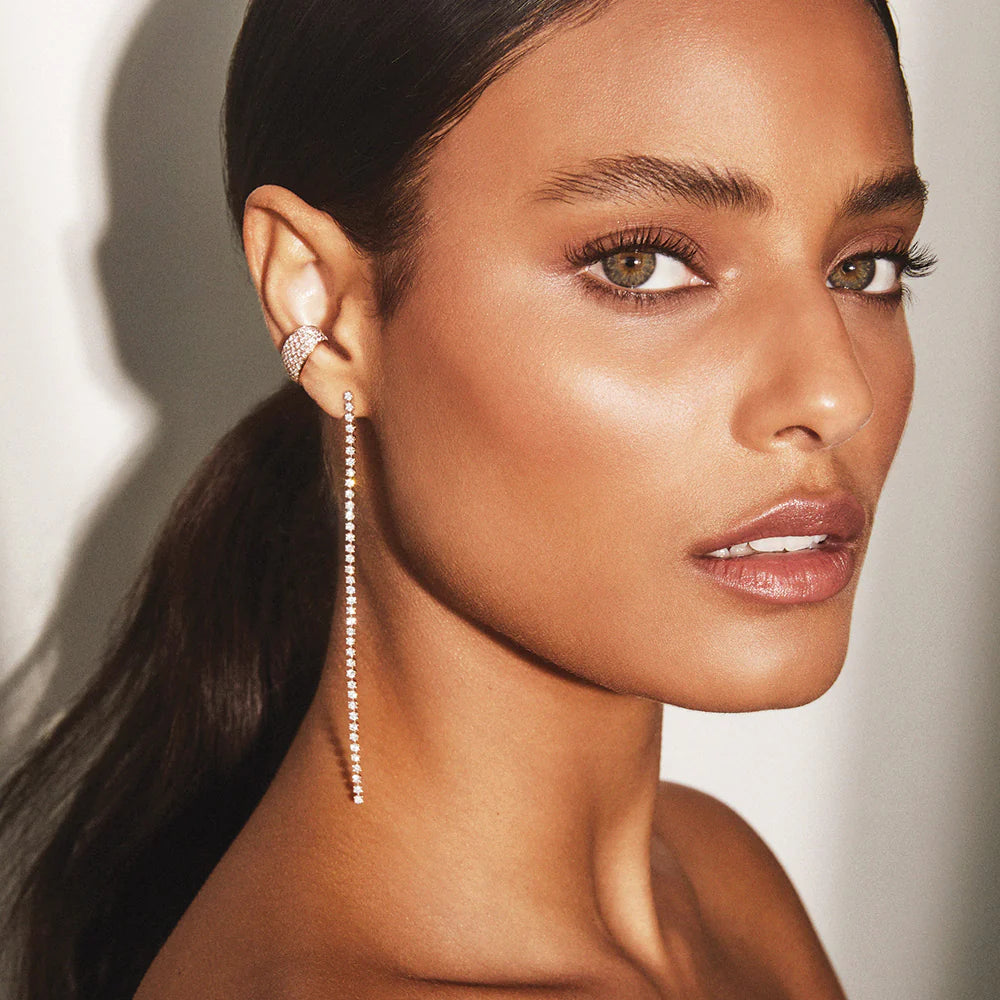 18k yellow gold Hepburn diamond drop dangle earring by Anita Ko Tiny Gods