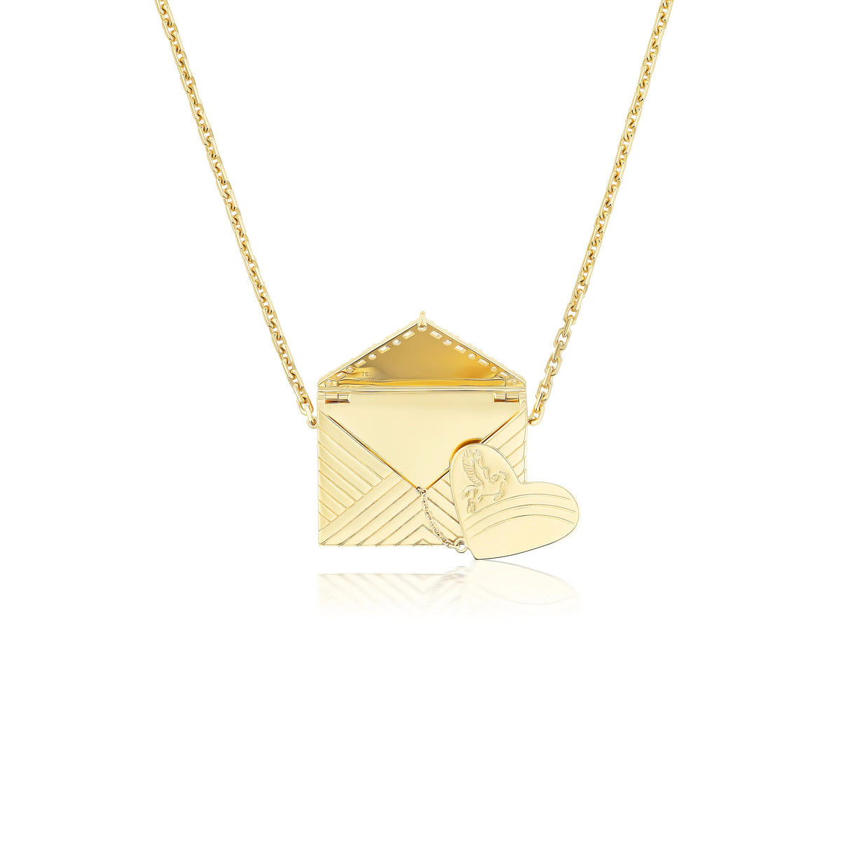 18k yellow gold diamond love letter necklace by Sorellina Tiny Gods