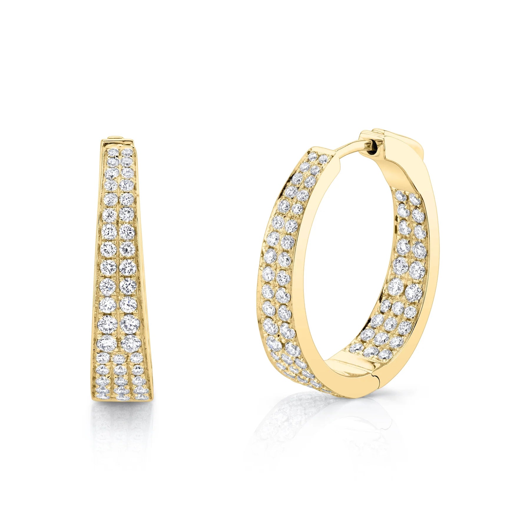 18K yellow gold Diamond Meryl Hoop Earrings Anita Ko Tiny Gods