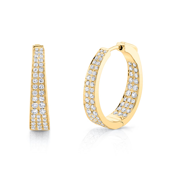 18k yellow gold diamond meryl classic hoop earring by Anita Ko Tiny Gods