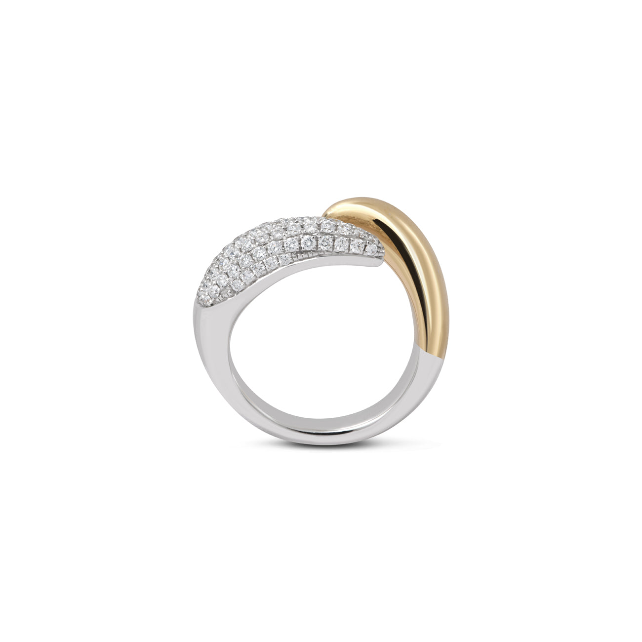 14k yellow and white gold diamond pave claw drop ring by Rainbow K Tiny Gods