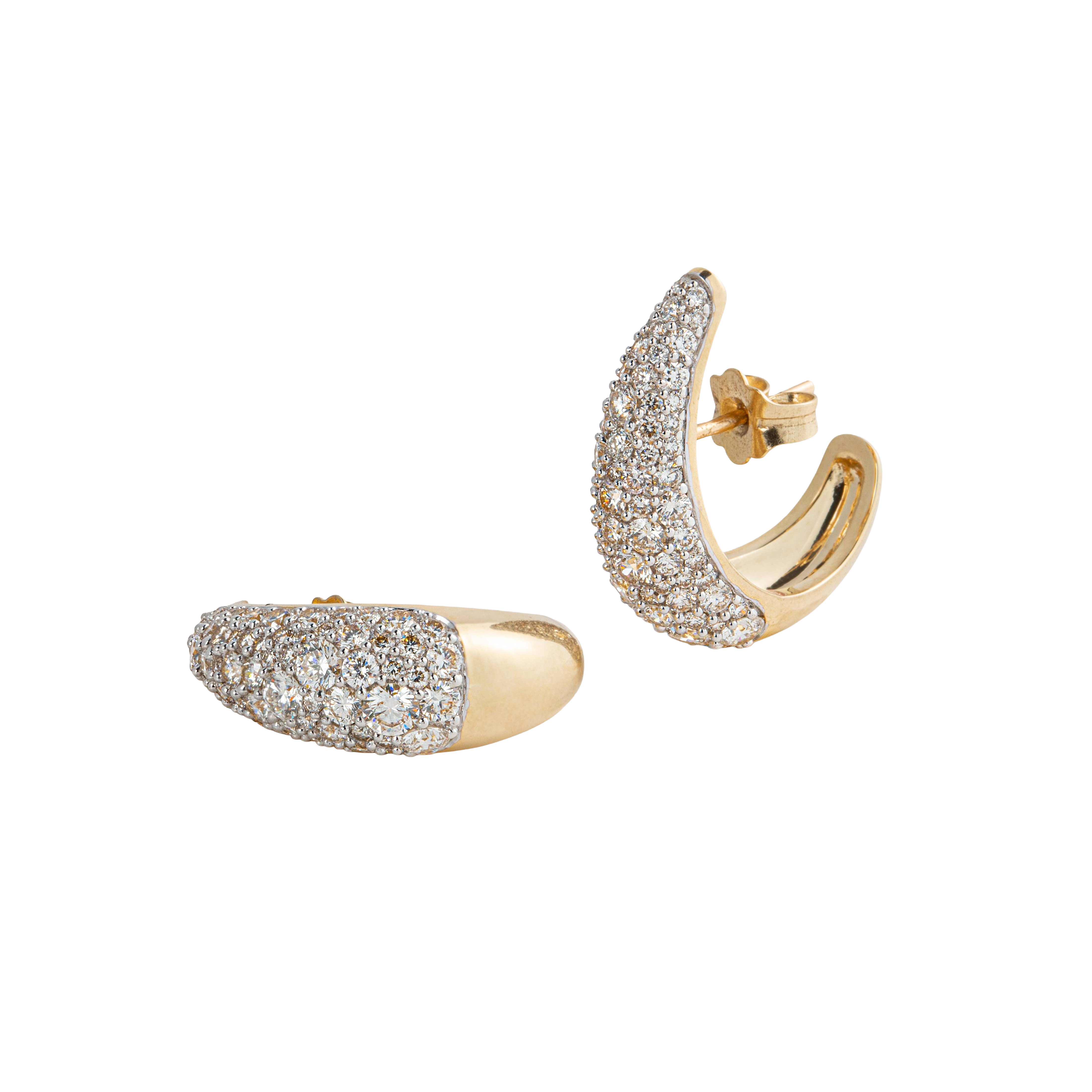 14k yellow gold diamond pave large ear dust cuff earrings by Lucy Delius Tiny Gods