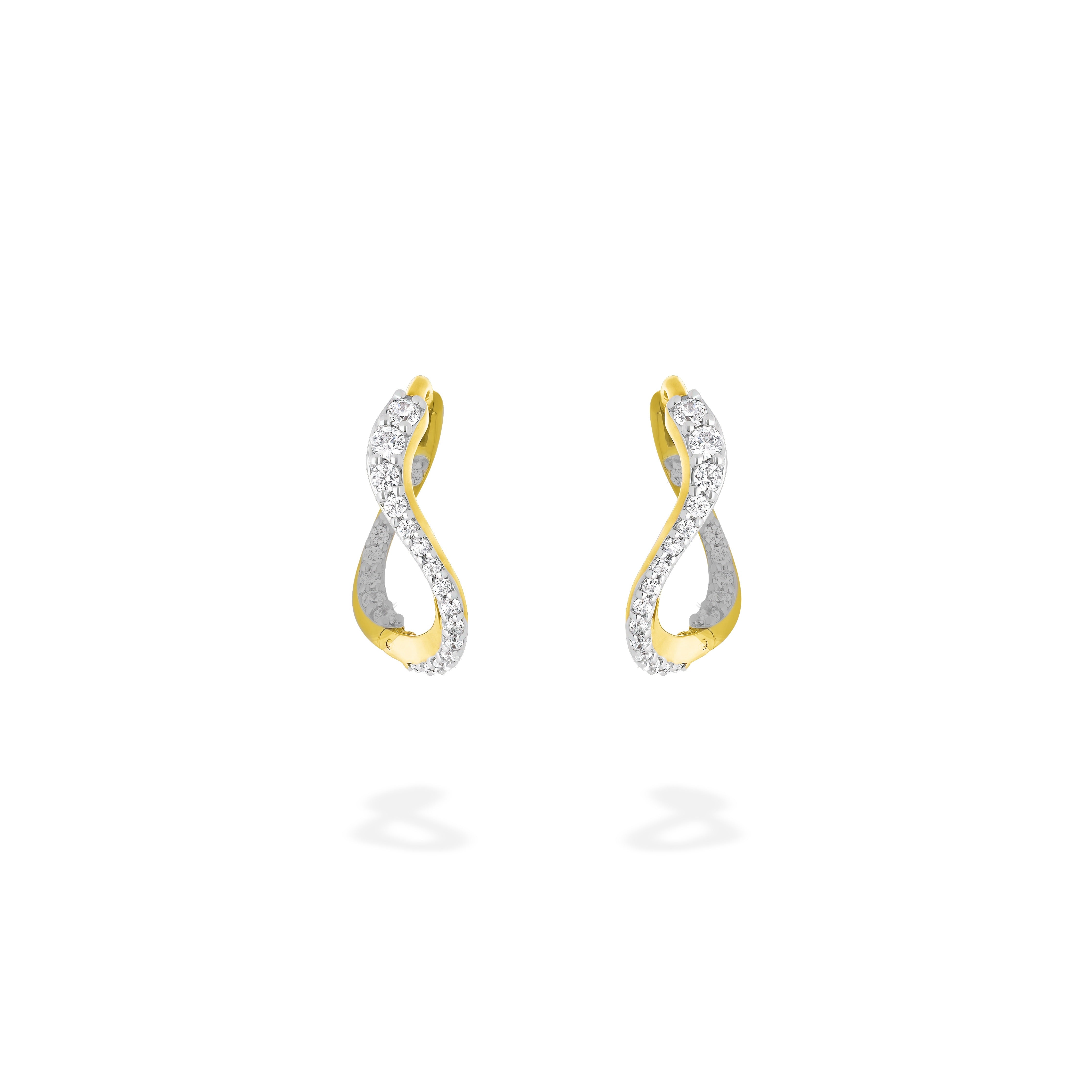 18k yellow gold diamond petite caustic light hoop earrings by Marie Mas Tiny Gods