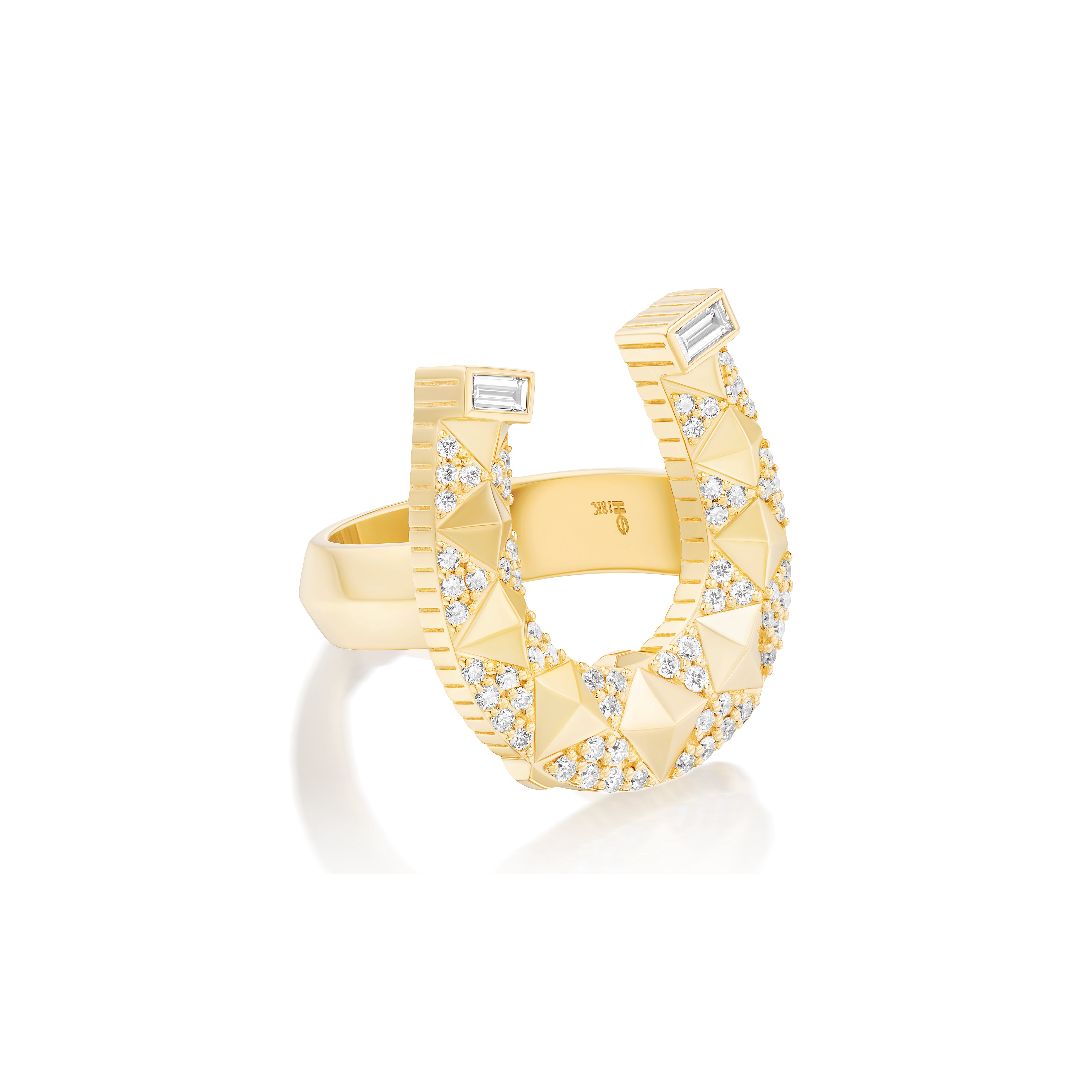 Studded Diamond Horseshoe Ring