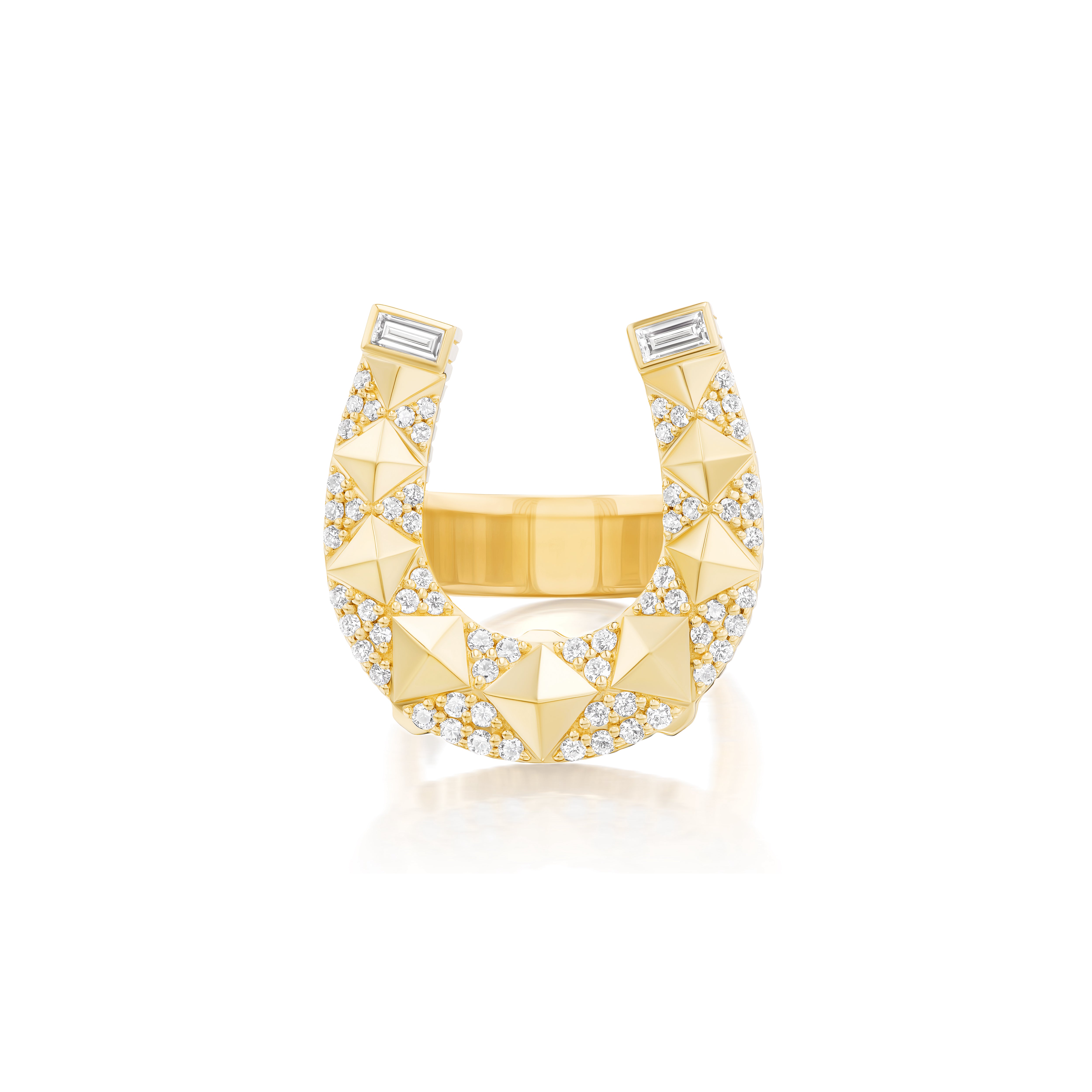 Studded Diamond Horseshoe Ring