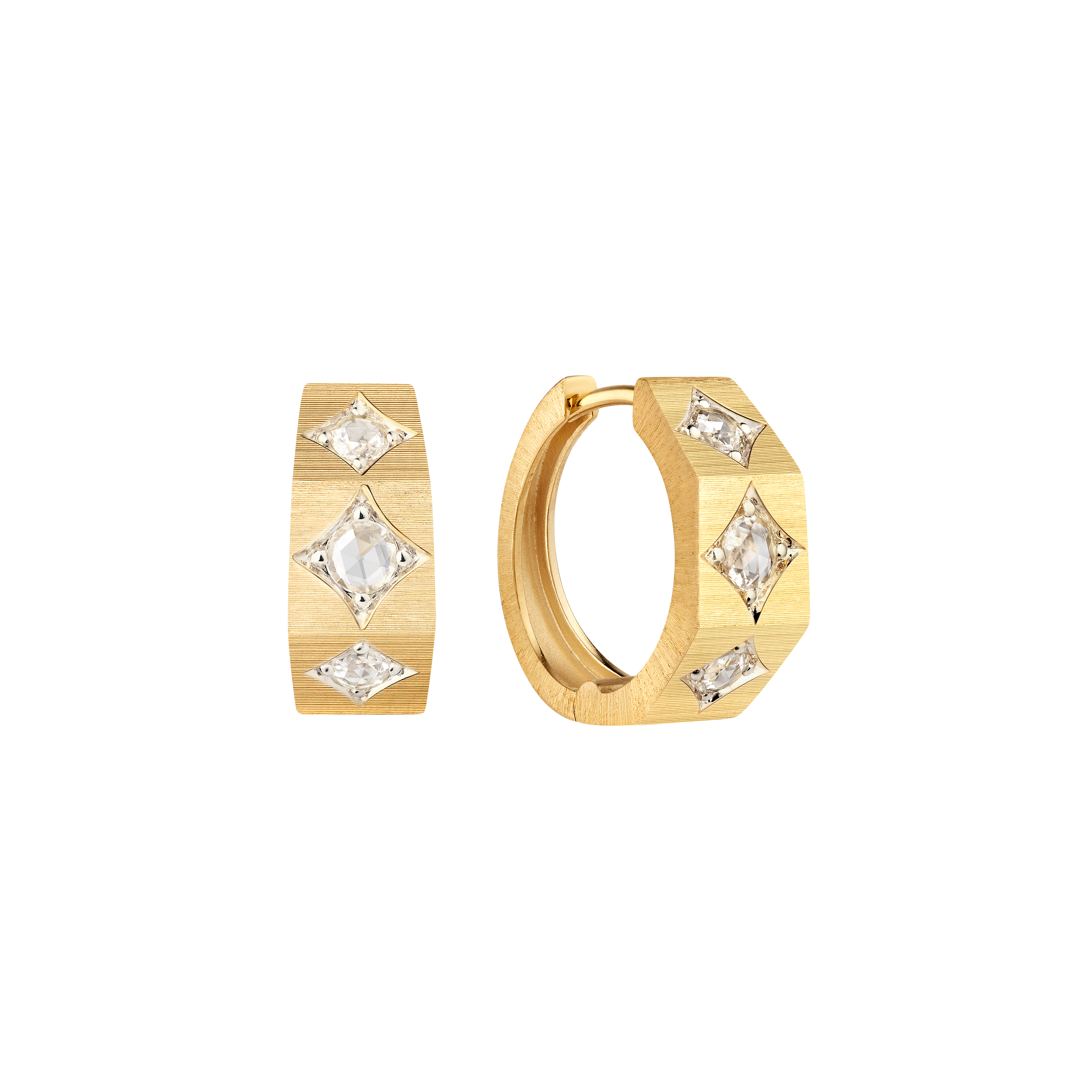 Medium Ecrou Diamond Earrings