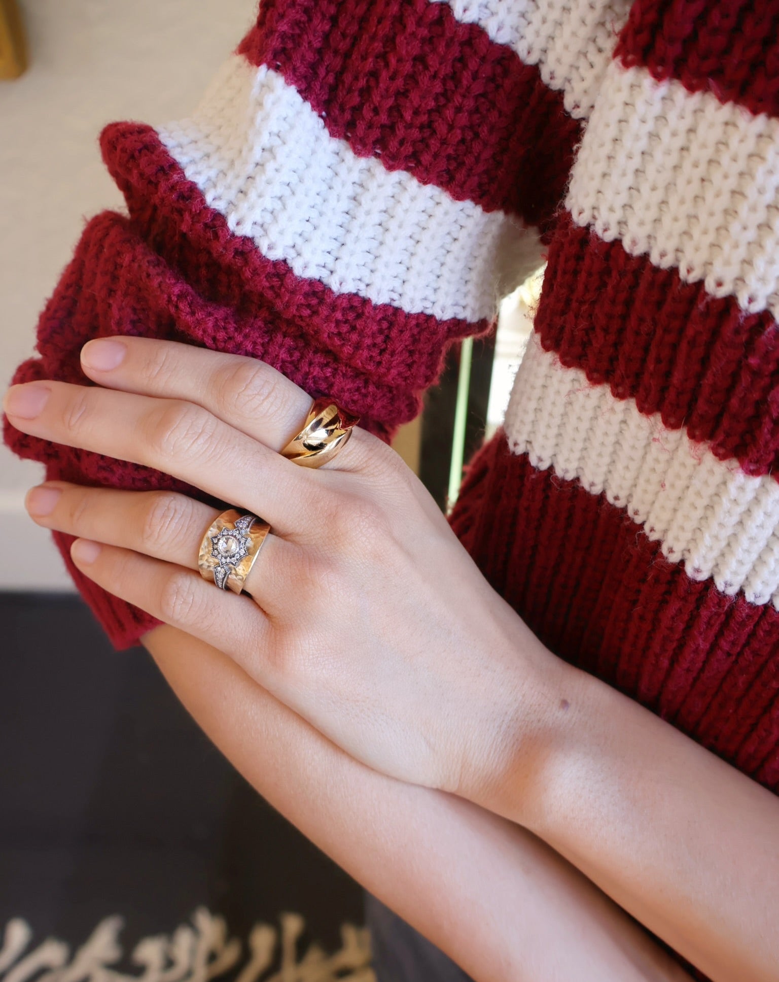 18k yellow gold Flux 1 ring by Dries Criel Tiny Gods