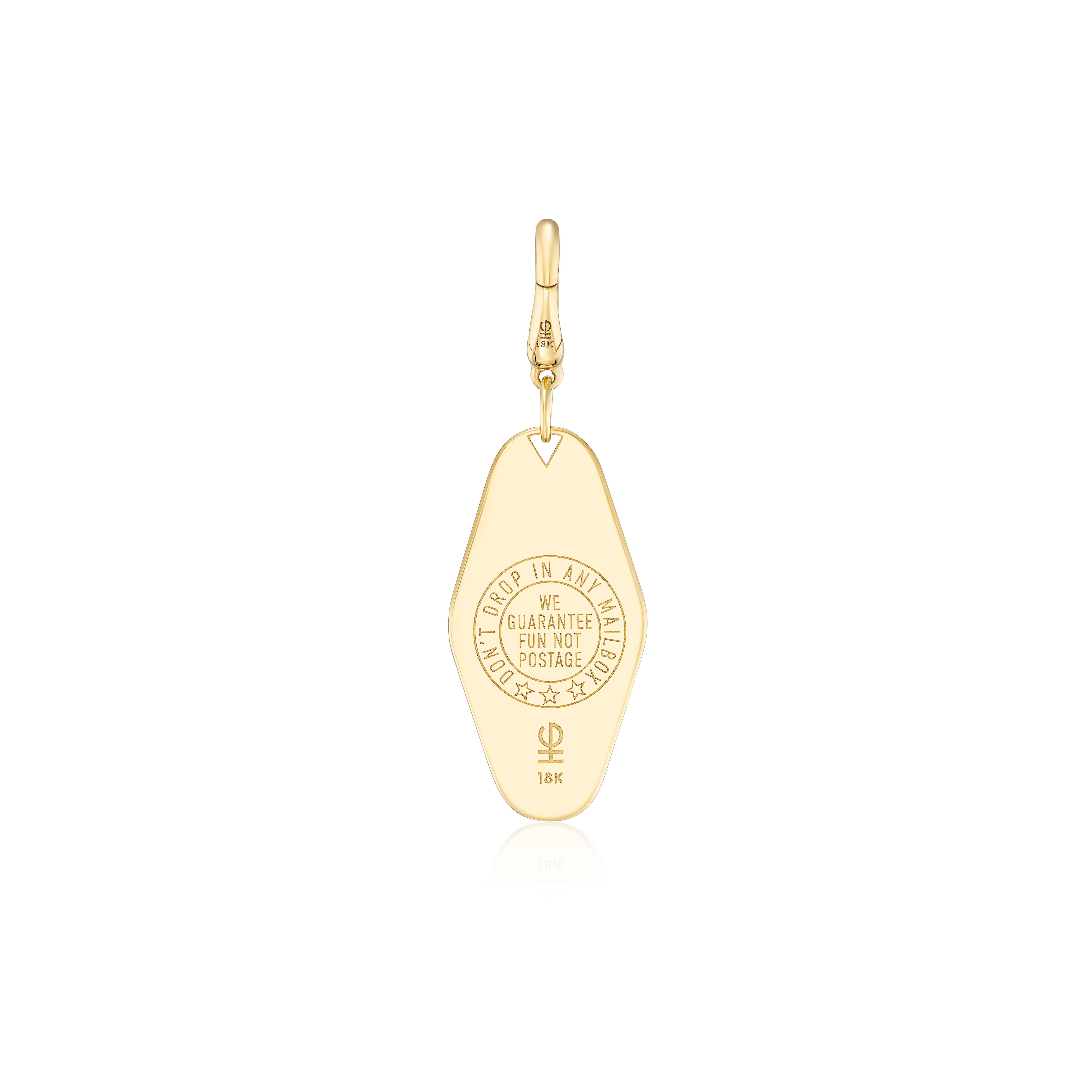 18k yellow gold mini diamond get a room keychain charm pendant by Harwell Godfrey Tiny Gods