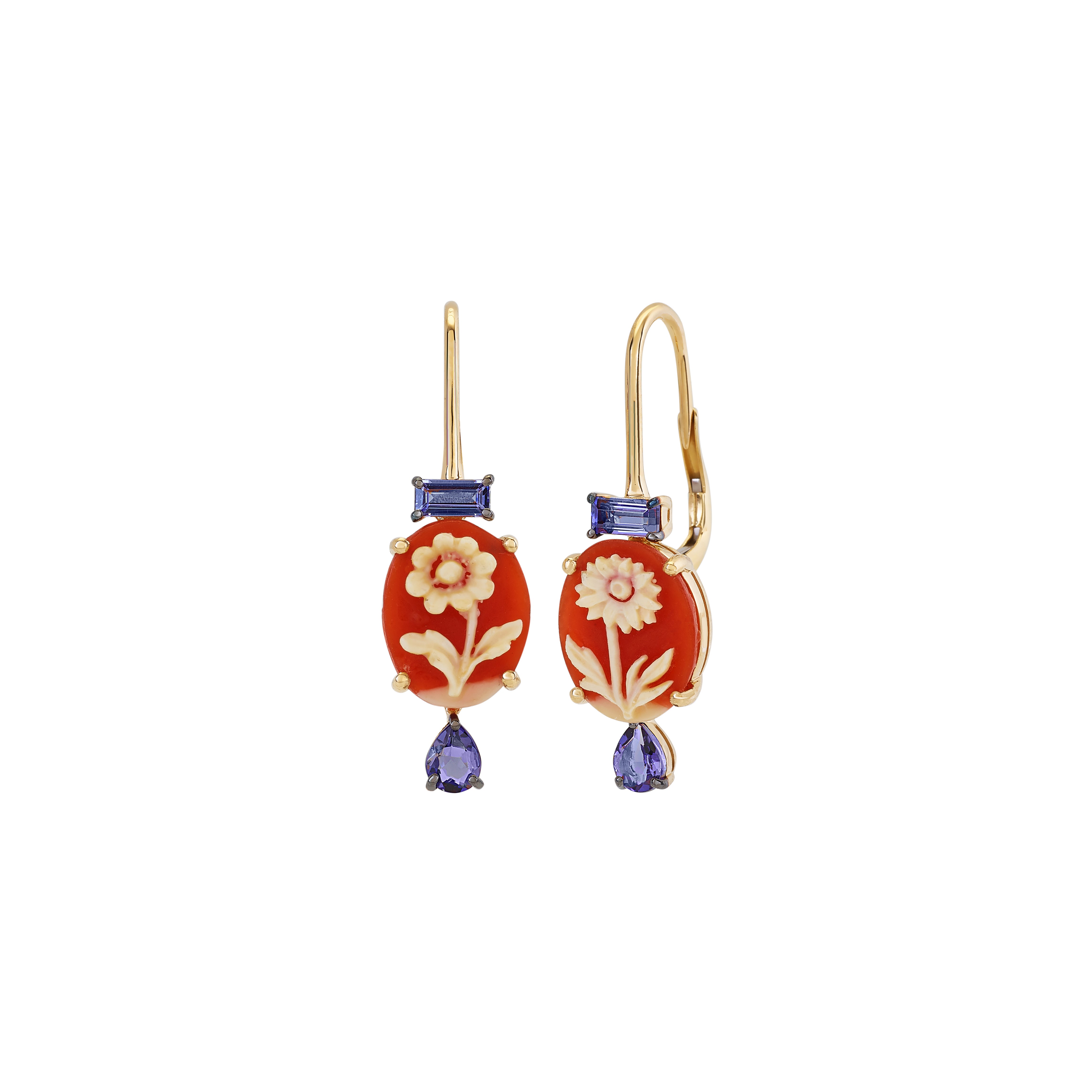 Cameo Dew Drop Earrings