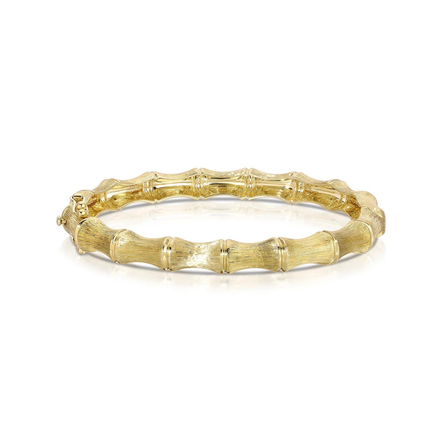 18k yellow gold large bamboo matte bangle bracelet by Anita Ko Tiny Gods