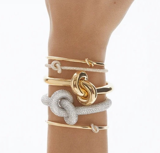 18k yellow gold legacy knot cuff bracelet by Engelbert Tiny Gods