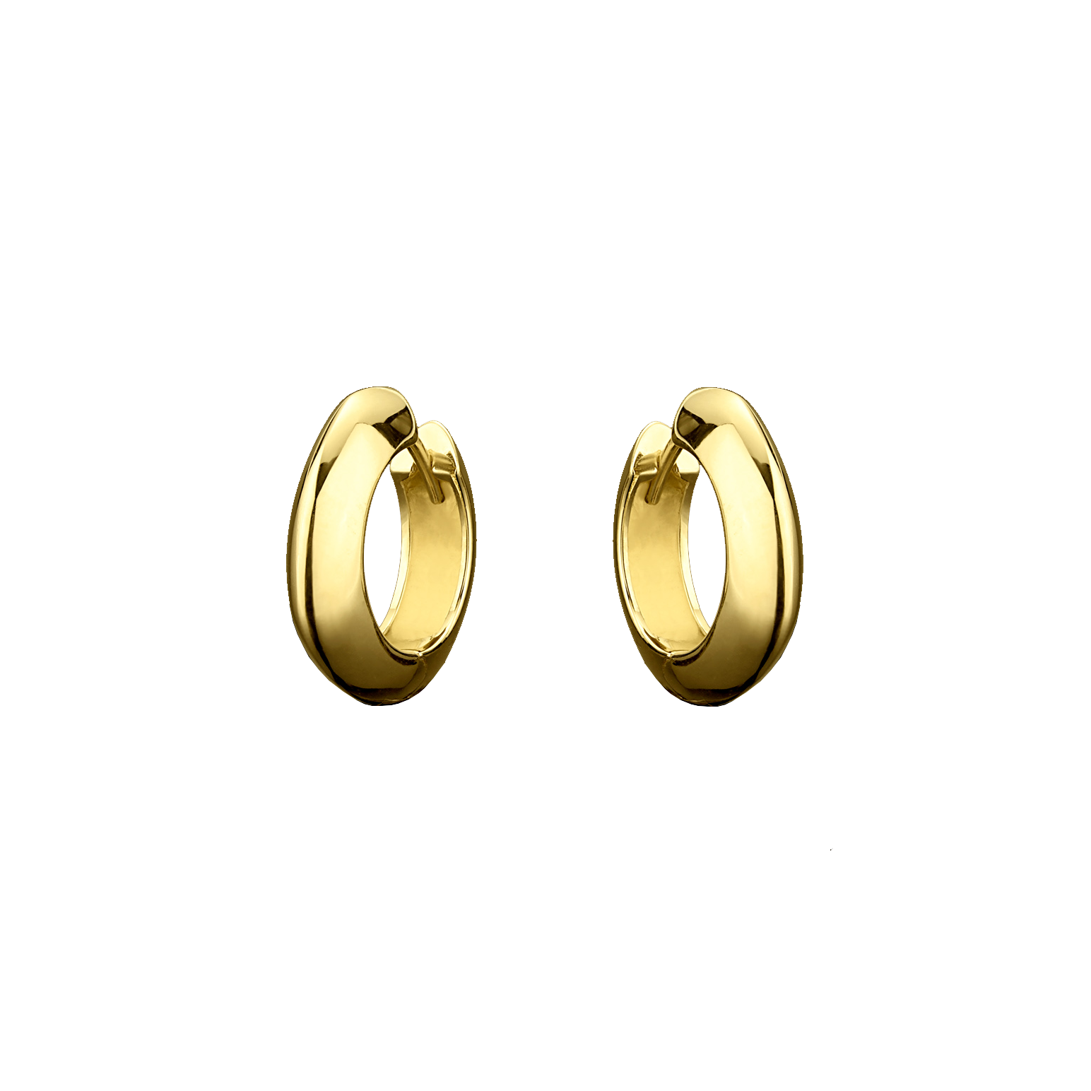 18k yellow gold lotus rounded square hoop huggie earrings by Dries Criel Tiny Gods