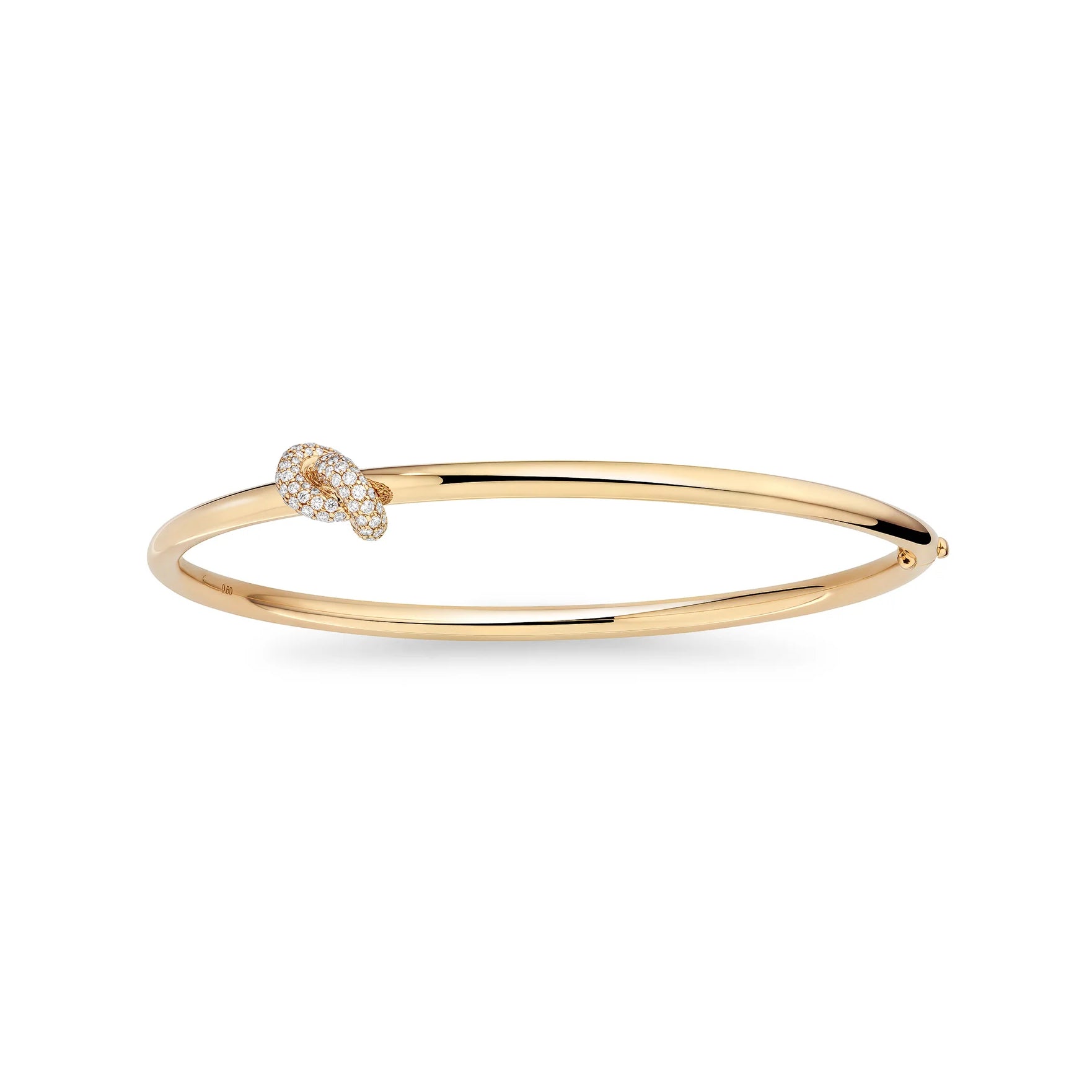 18k yellow gold pave diamond legacy knot bangle bracelet by Engelbert Tiny Gods
