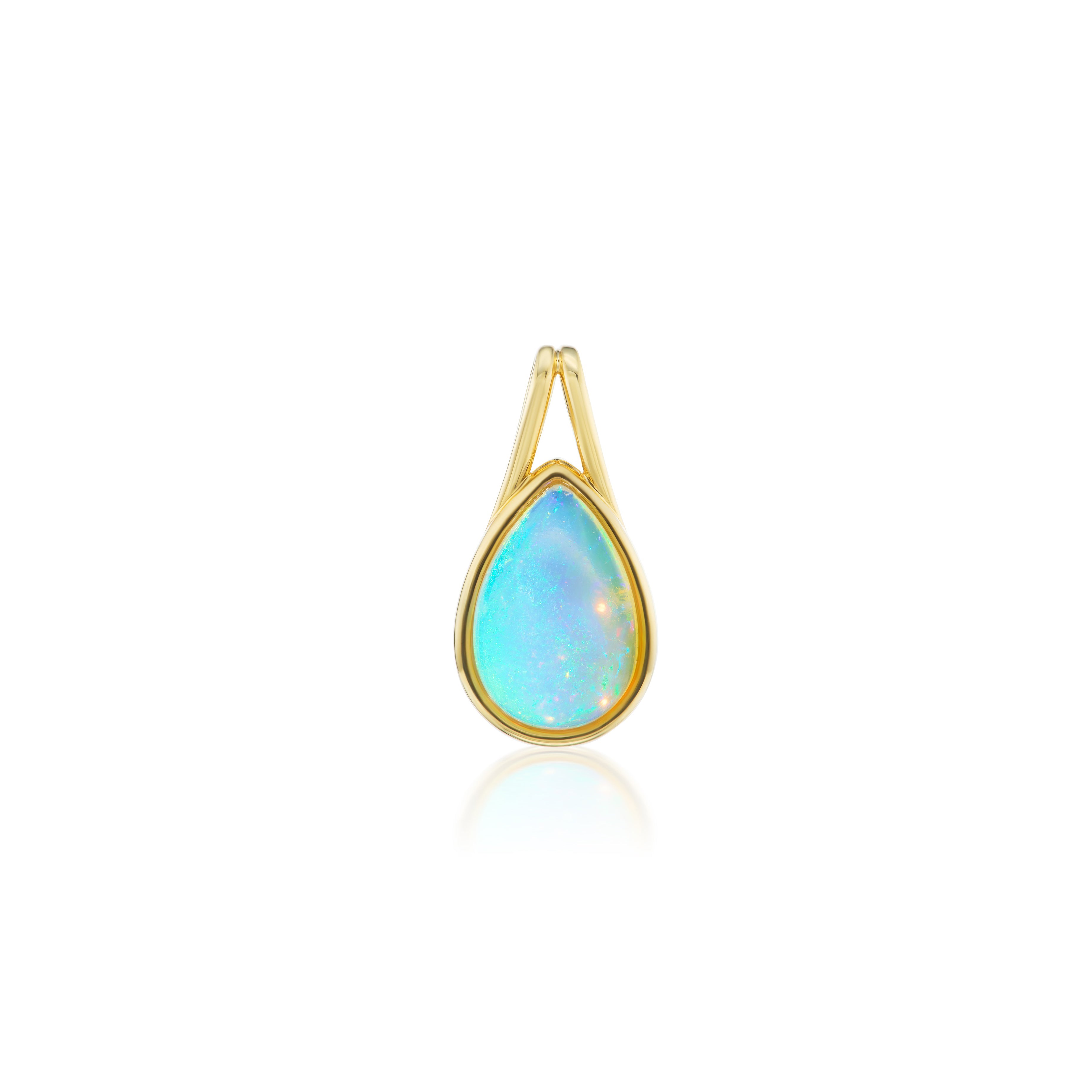 18k yellow gold pear shape opal pendant by Boochier Tiny Gods