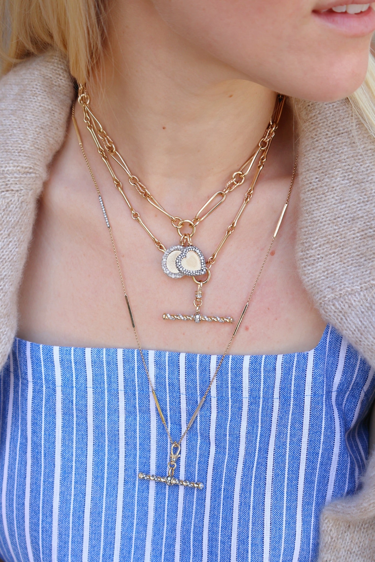 14k yellow gold show your bones link chain necklace by Lucy Delius Tiny Gods