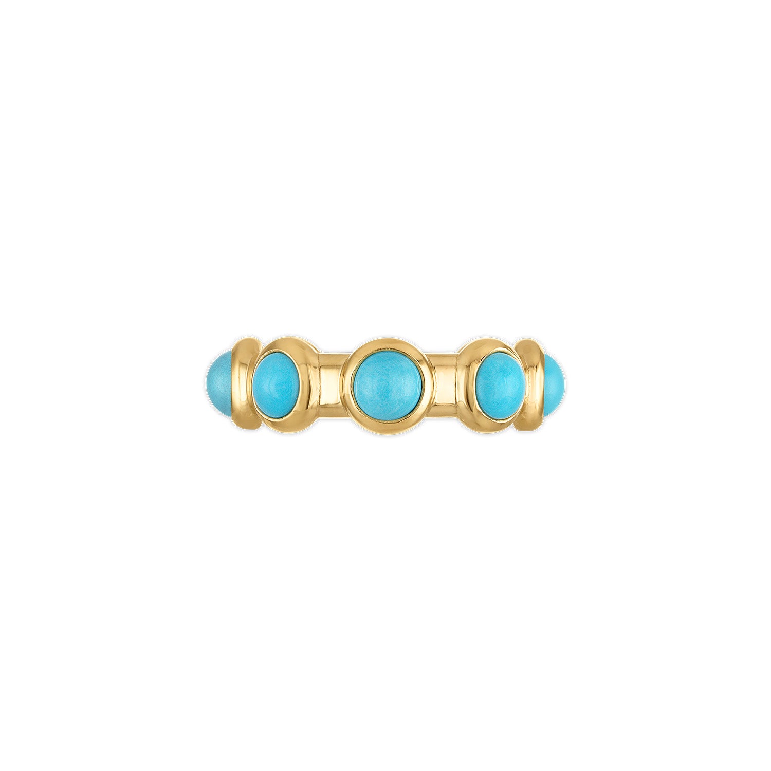 18k yellow gold cabochon turquoise eternity style Vin band ring by Jade Ruzzo tiny Gods
