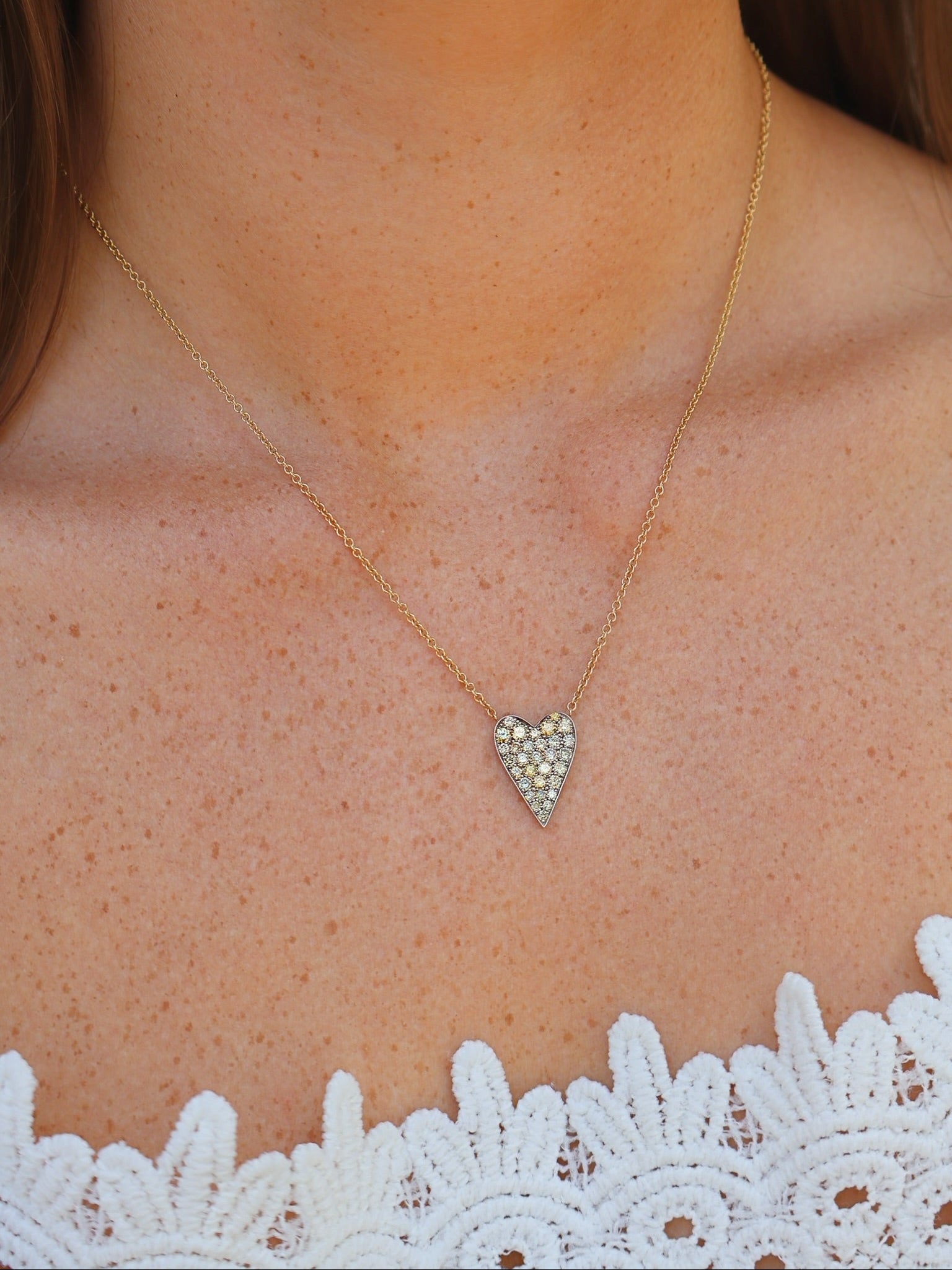 18k yellow gold fancy yellow diamond heart ten tables pendant by Sylva & Cie Tiny Gods