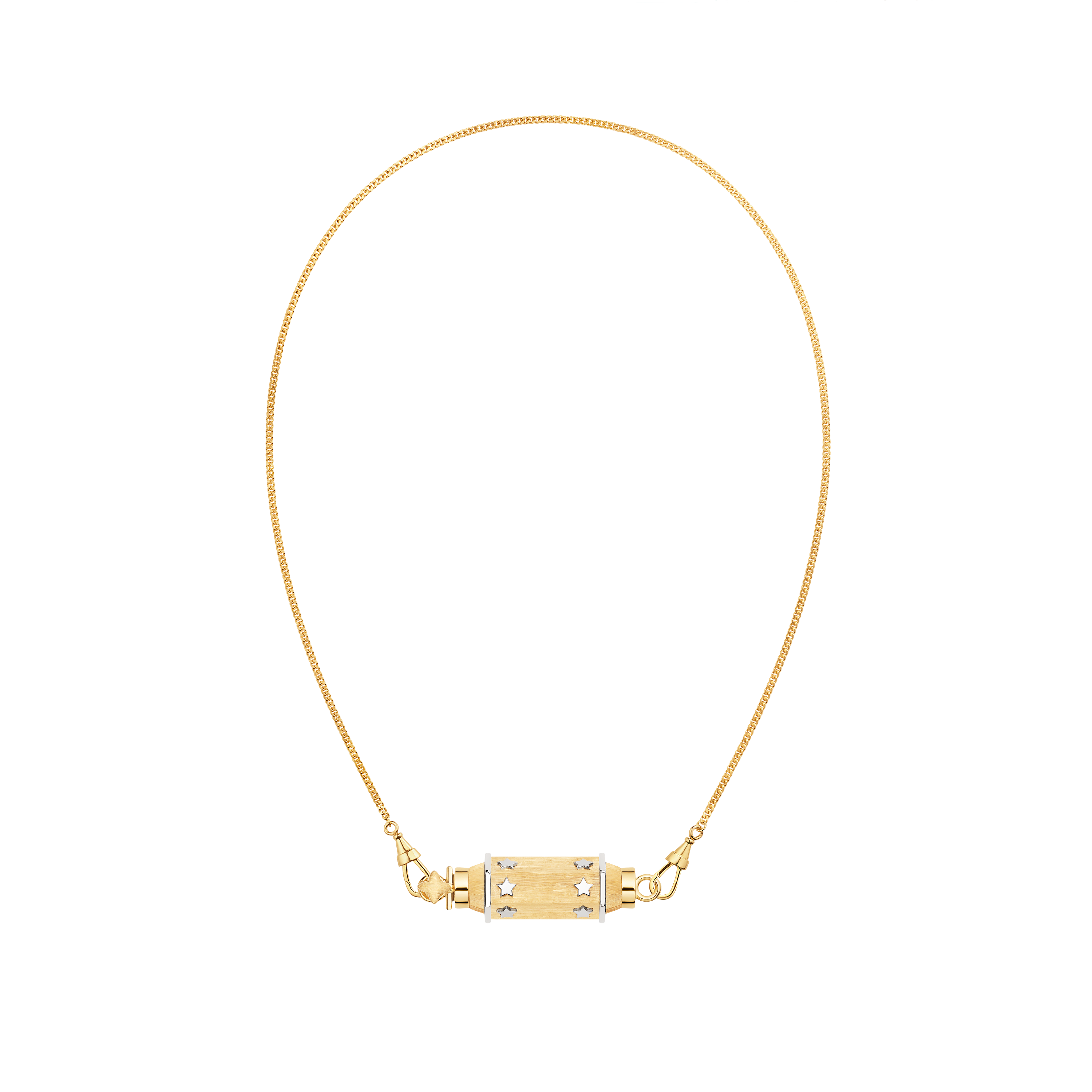 18k yellow and white gold baby star locket by Marie Lichtenberg Tiny Gods