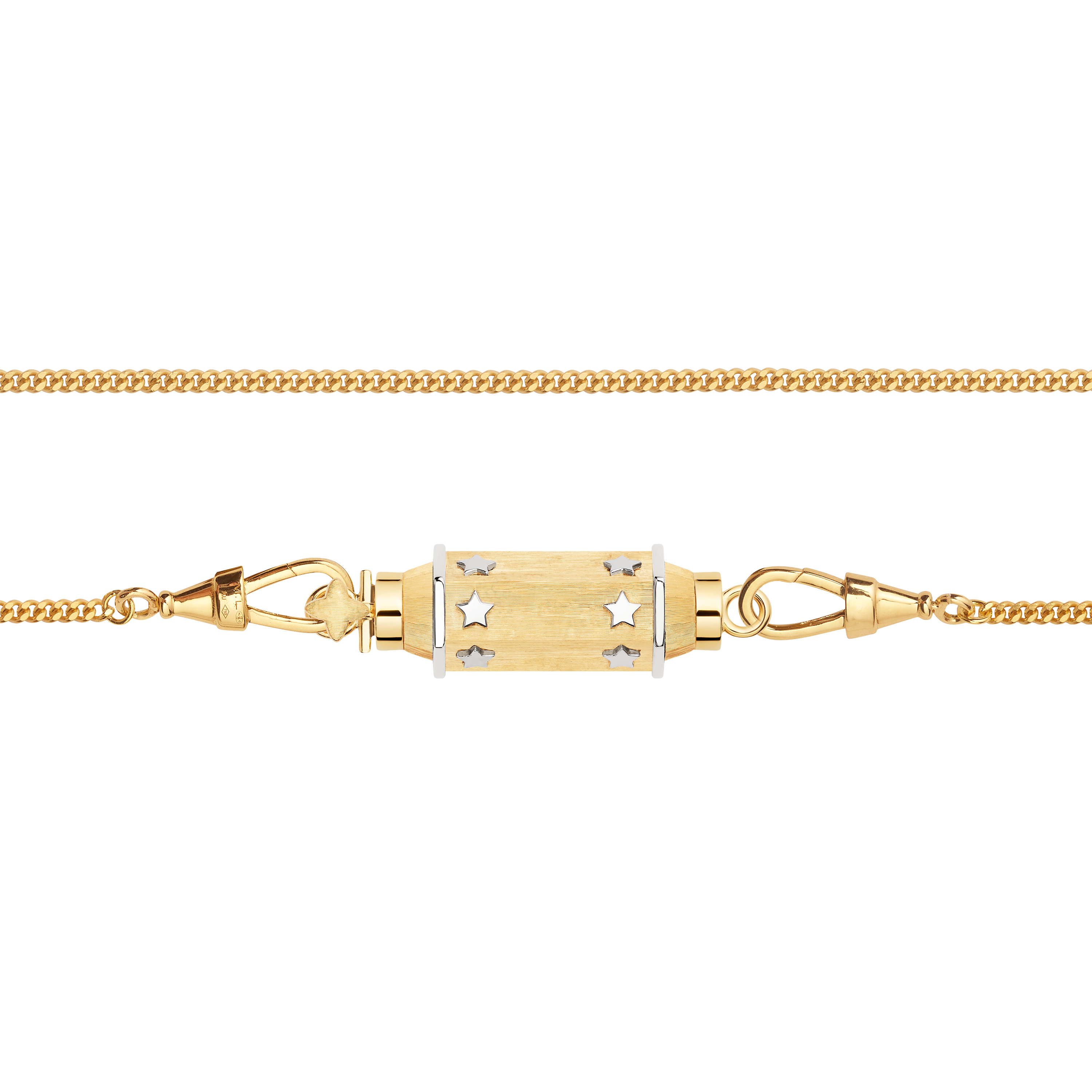 18k yellow and white gold baby star locket by Marie Lichtenberg Tiny Gods