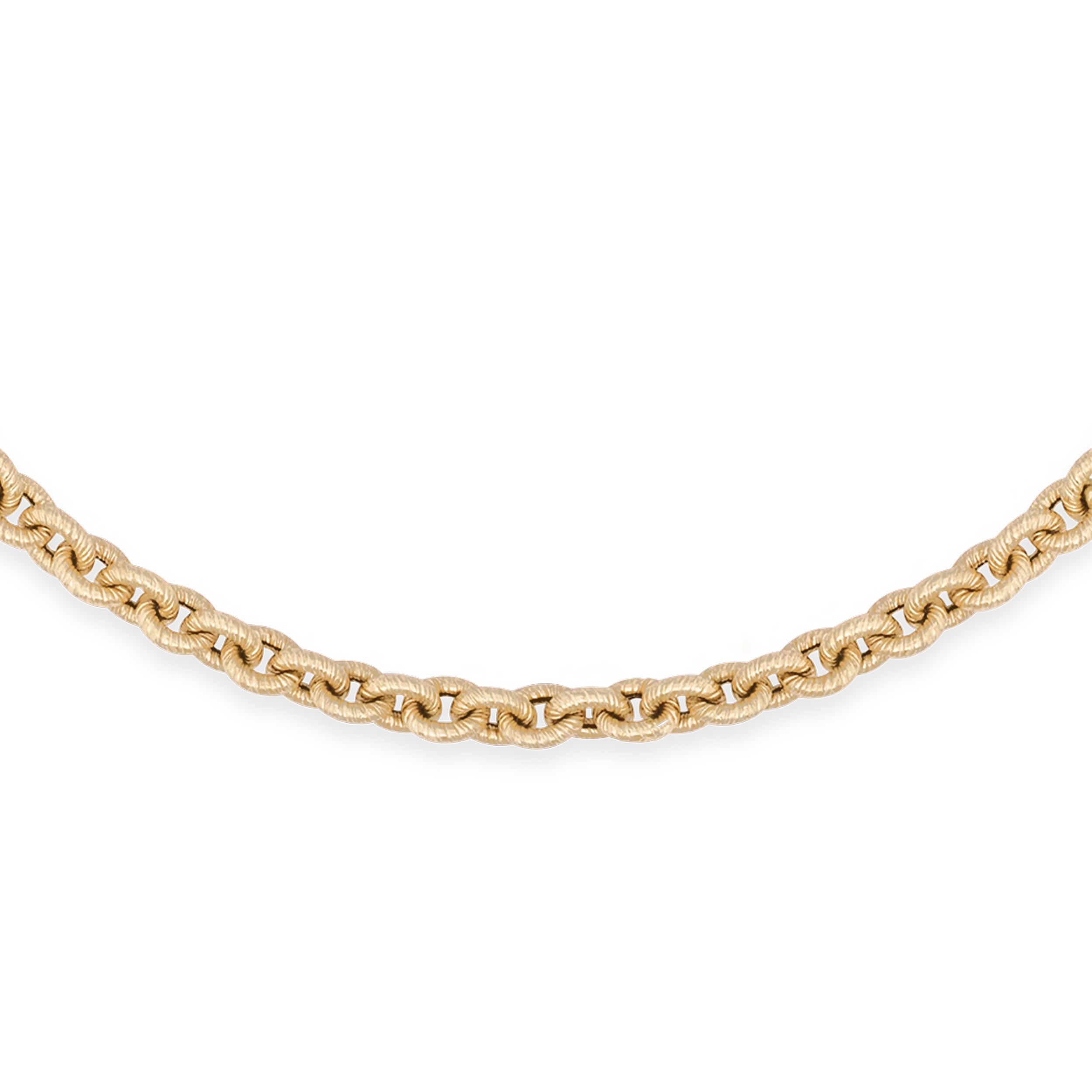 14k yellow gold brushed textured small lee cable link chain necklace by Lauren Rubinski Tiny Gods
