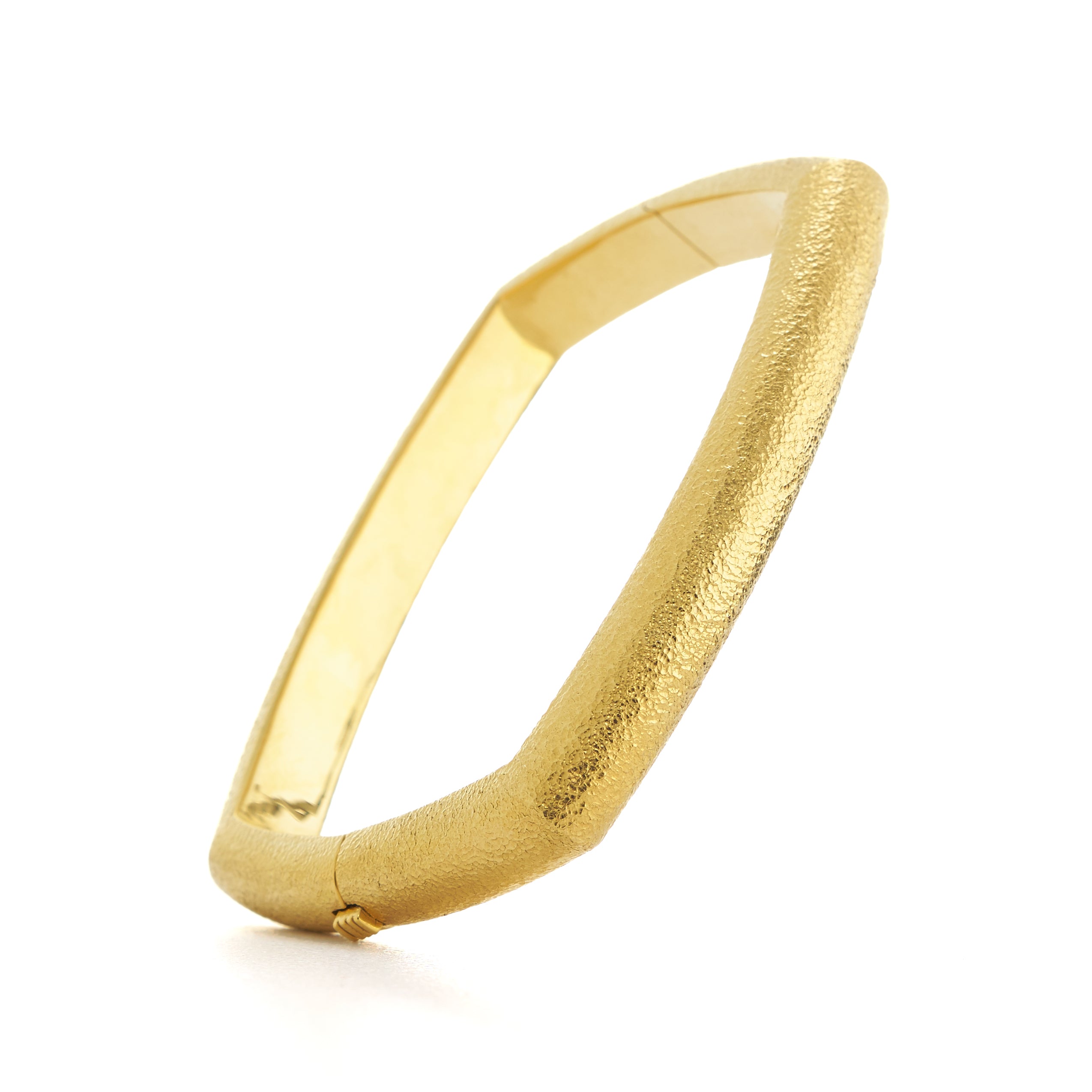 18k hammered yellow gold quad bangle square by David Webb Tiny Gods