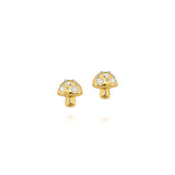 18K yellow gold and diamond mushroom stud earrings by Sauer